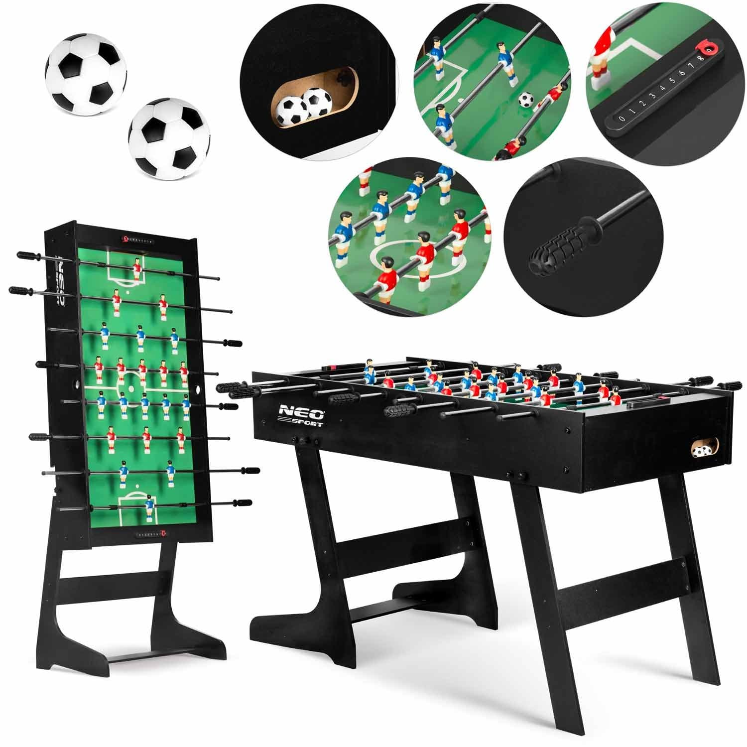 Neosport pöytäjalkapallo 121 x 61 x 80 cm NS-803 musta
