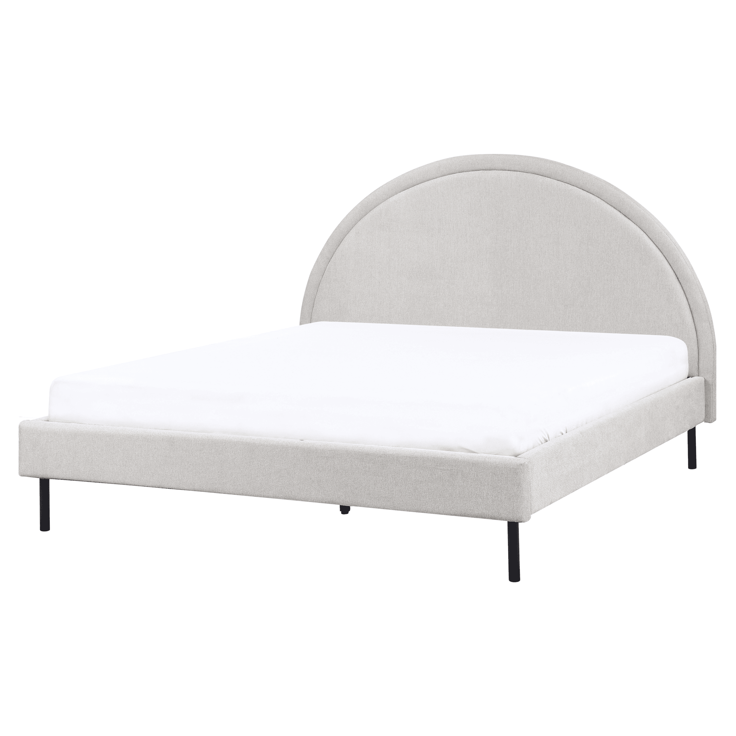 Sänky kangas MARGUT 160 x 200 cm Vaaleanharmaa – Beliani