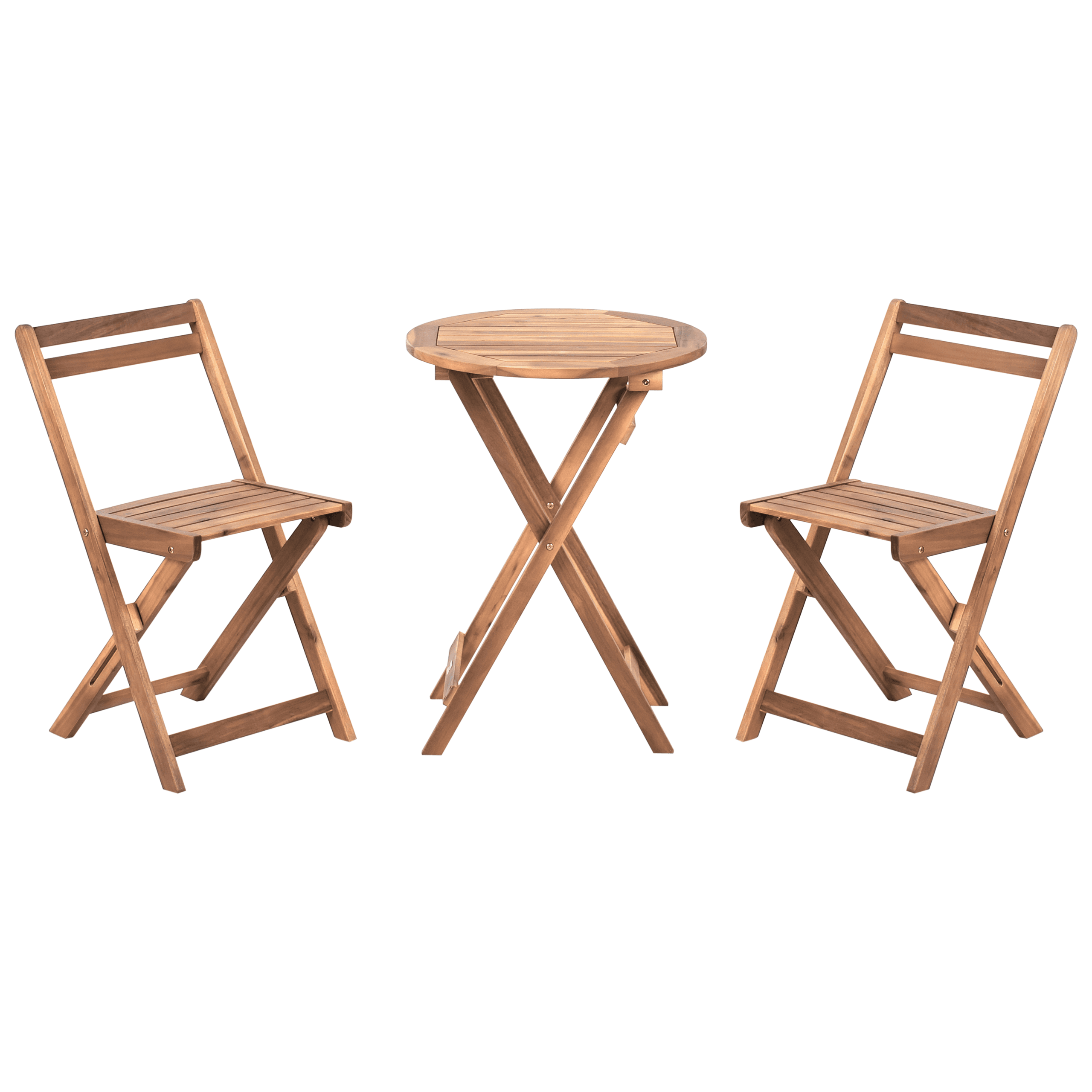 Bistrosetti taitettava SACILE akaasia Ruskea – Beliani