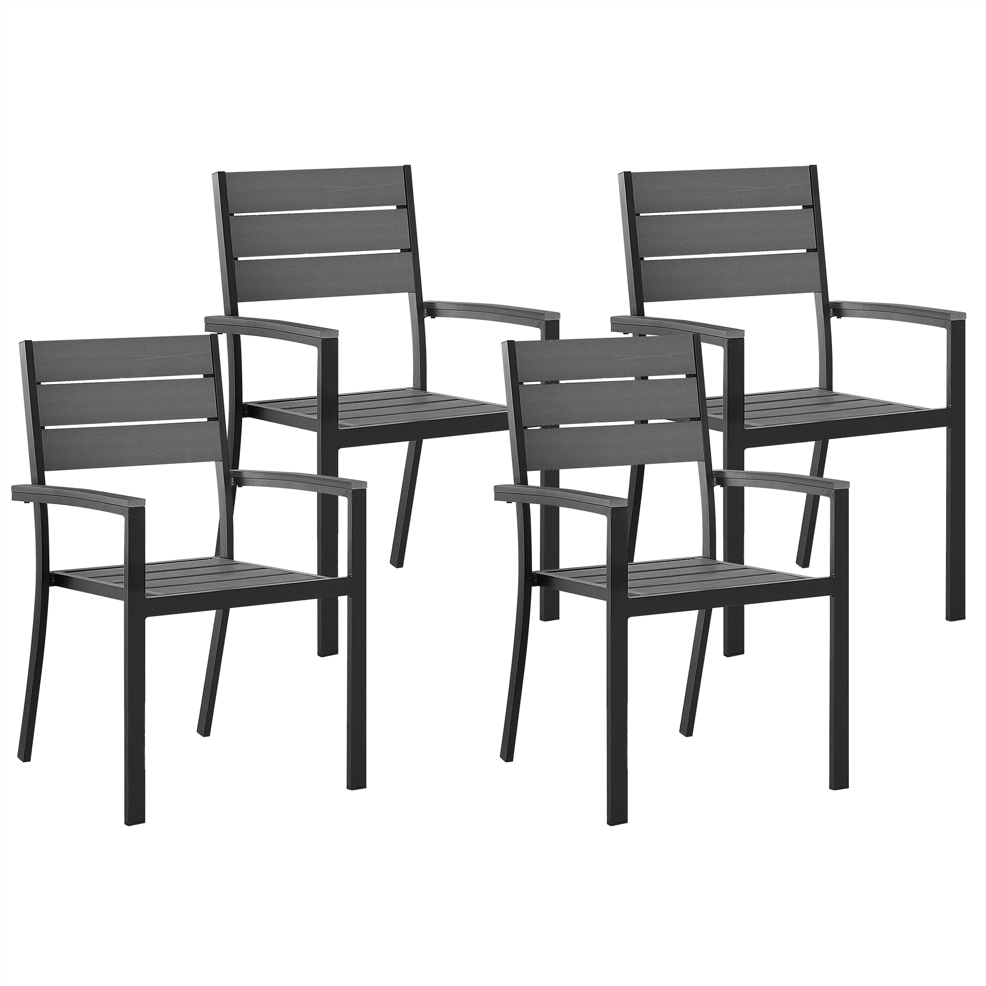 Puutarhatuolisetti 4 kpl PRATO Harmaa