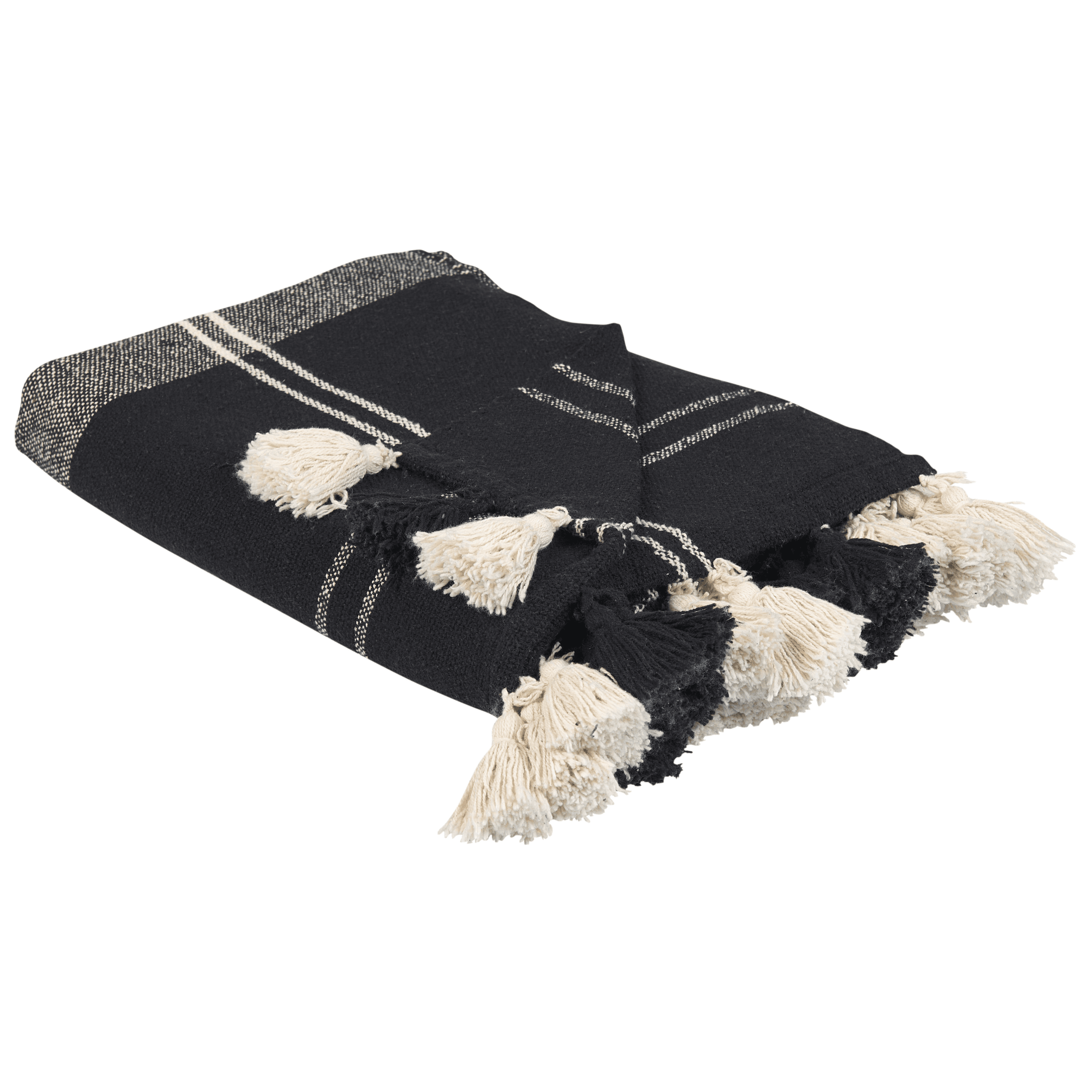 Torkkupeitto KULAC puuvilla 130 x 170 cm Musta – Beliani