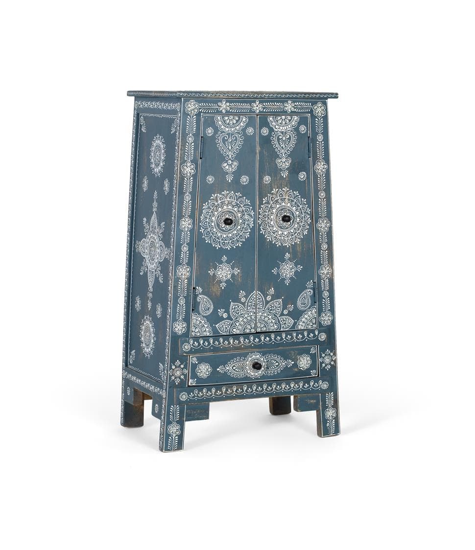 Sivupöytä mangopuusta ja käsinmaalatusta MDF-levystä – Giner y Colomer