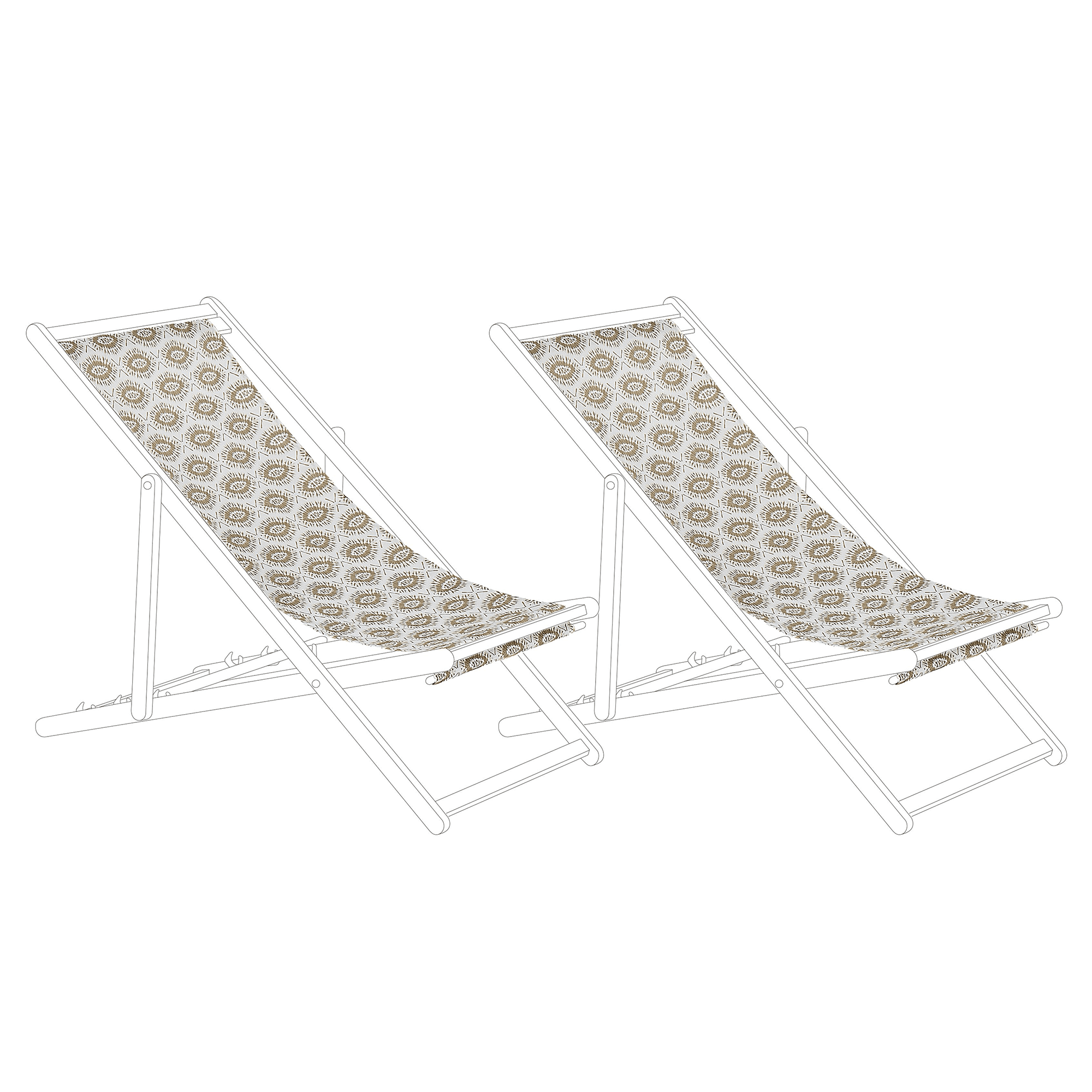 Aurinkotuolin vaihtokangassetti 2 kpl ANZIO/AVELLINO 113 x 44 cm Hiekanbeige Beige – Beliani