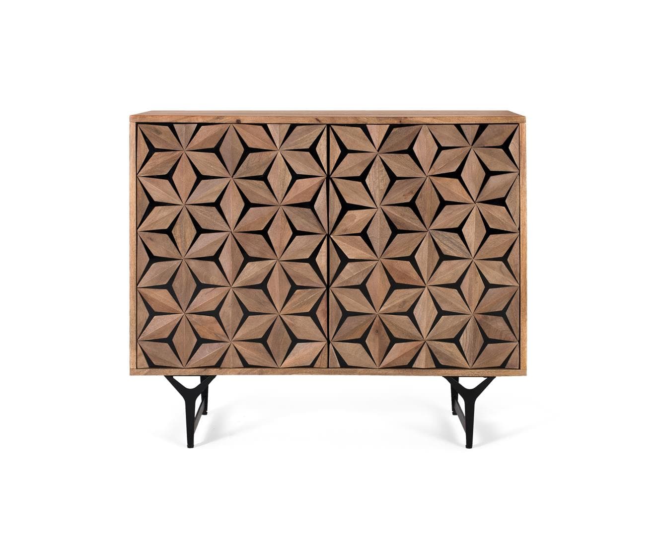 Käsin veistetty mangopuusta valmistettu kaksiovinen senkki – Giner y Colomer