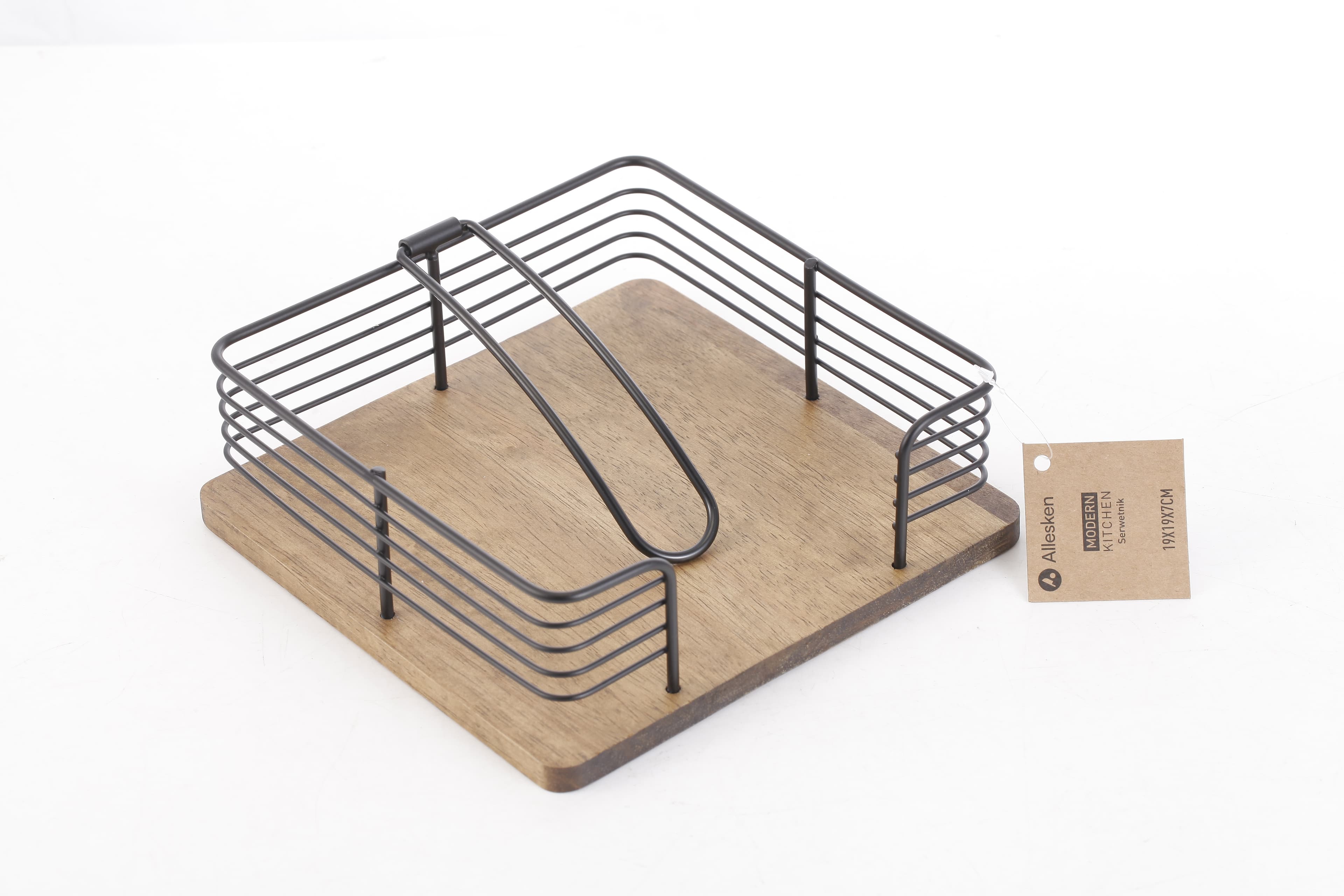 Lautasliinateline metalli-kumipuu Modern Kitchen 19x19x7 cm musta 1 kpl