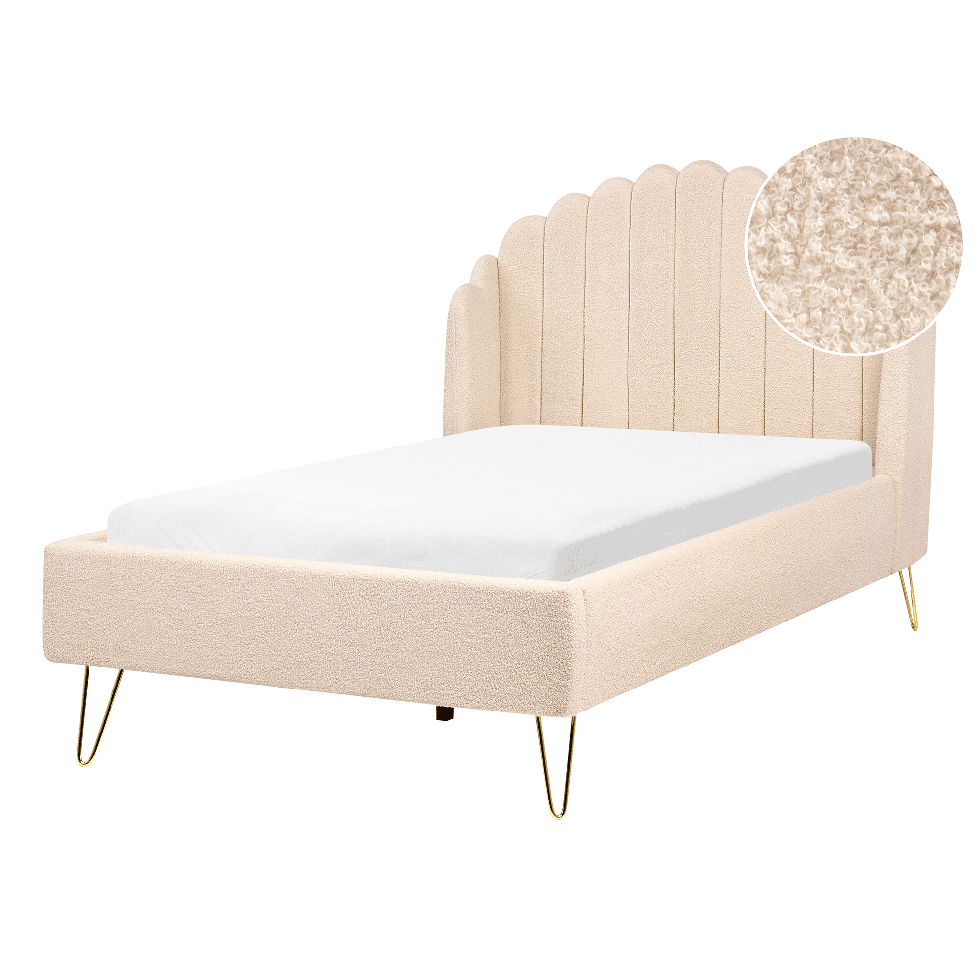 Sänky buklee AMBILLOU 120 x 200 cm Beige – Beliani