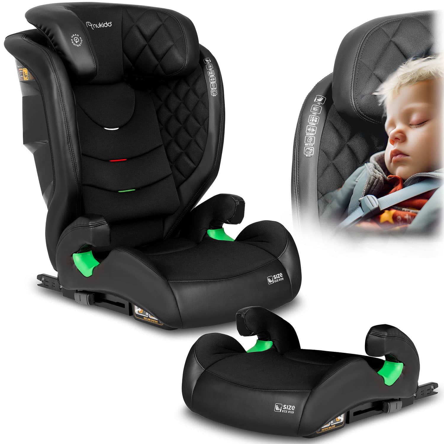 Nukido Louis turvaistuin musta 15-36 kg ISOFIX