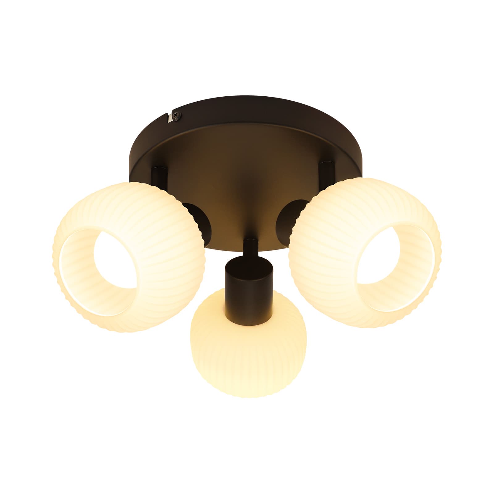 NETTLIFE Kattospottivalaisin 2 lasivarjostinta E14 vintage ilman polttimoa musta 350° säädettävä