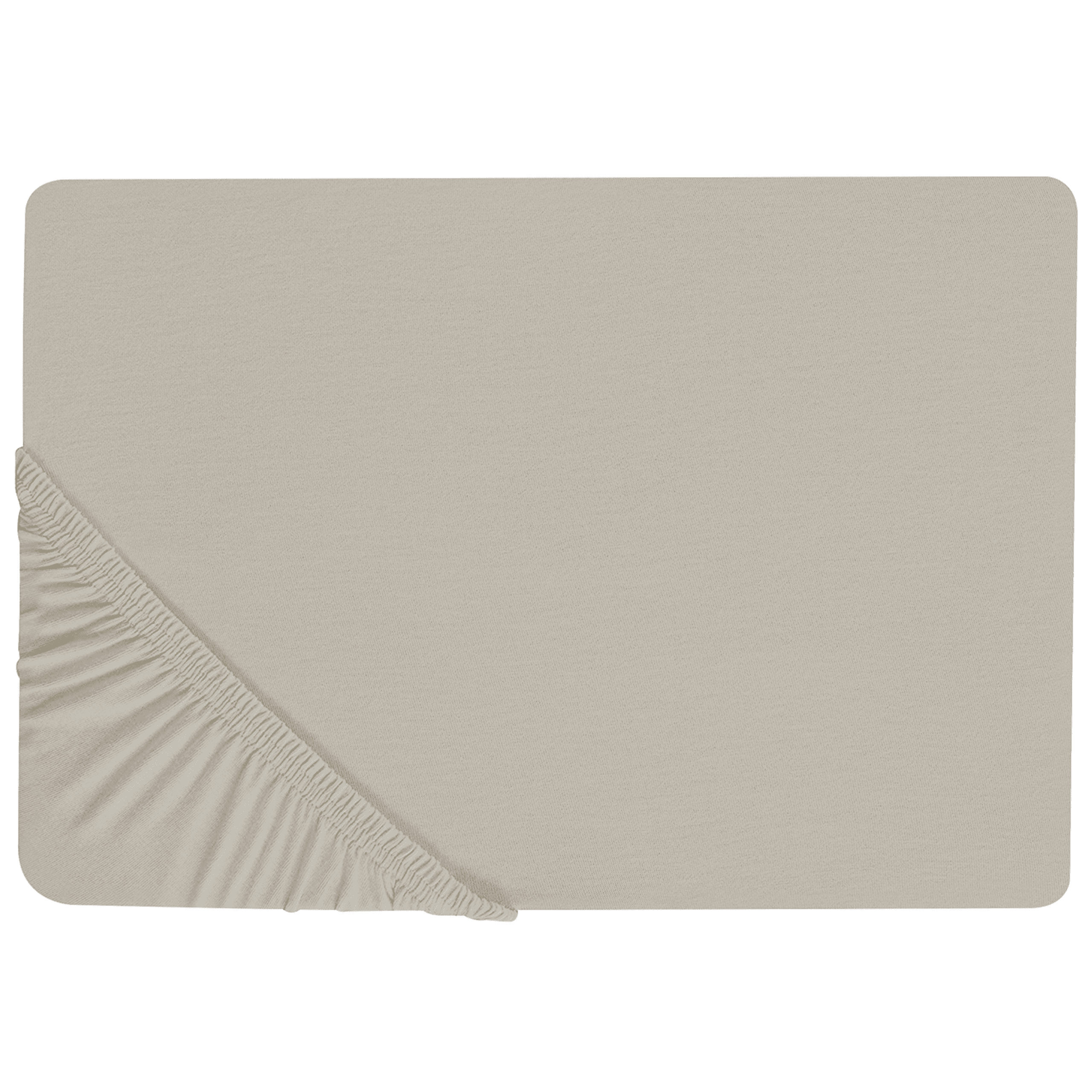 Muotoonommeltu lakana JANBU puuvilla 160 x 200 cm Ruskeanharmaa – Beliani