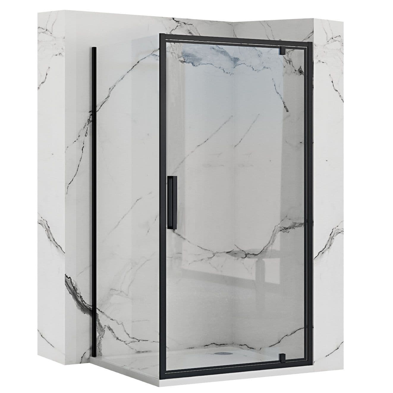 REA Kulmasuihkukaappi RAPID SWING 70x100 musta, 70X100X195CM