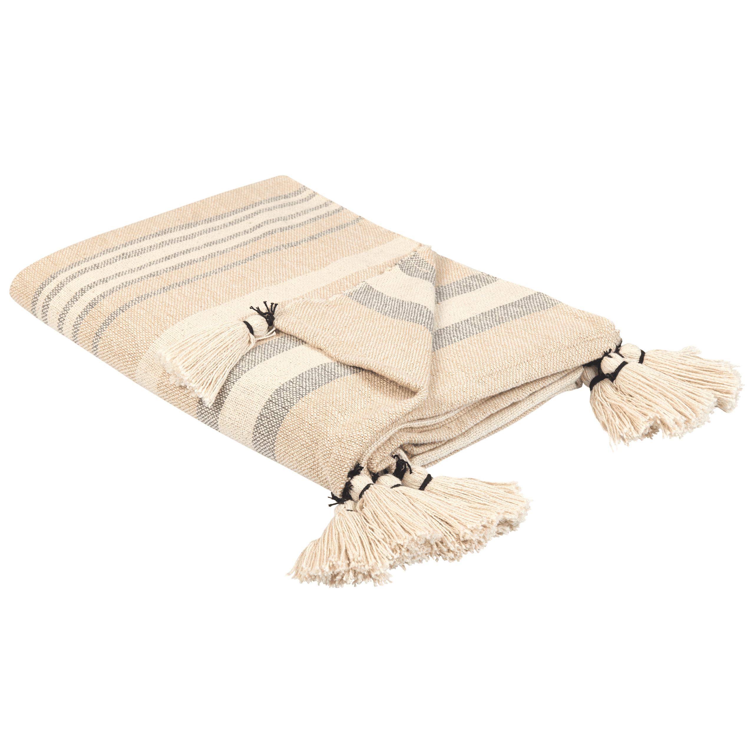 Torkkupeitto YARSELI puuvilla 130 x 170 cm Beige – Beliani