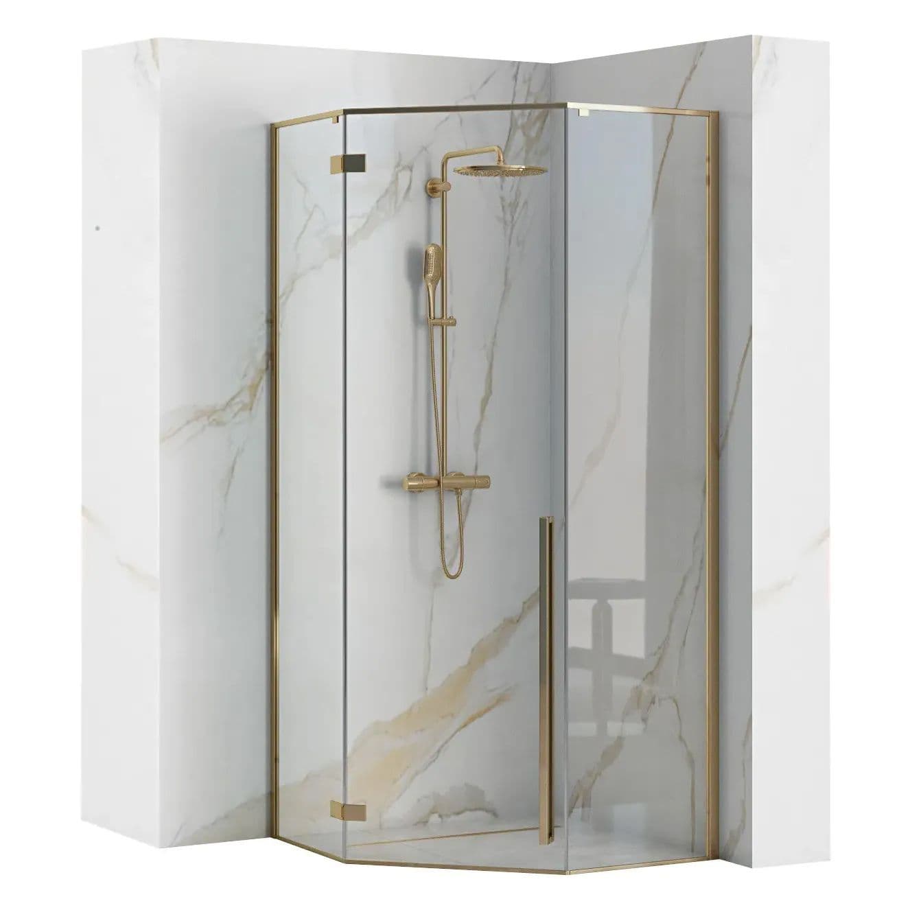 REA Suihkukaappi DIAMOND 100x100 kulta, 55,5X55,5X195CM