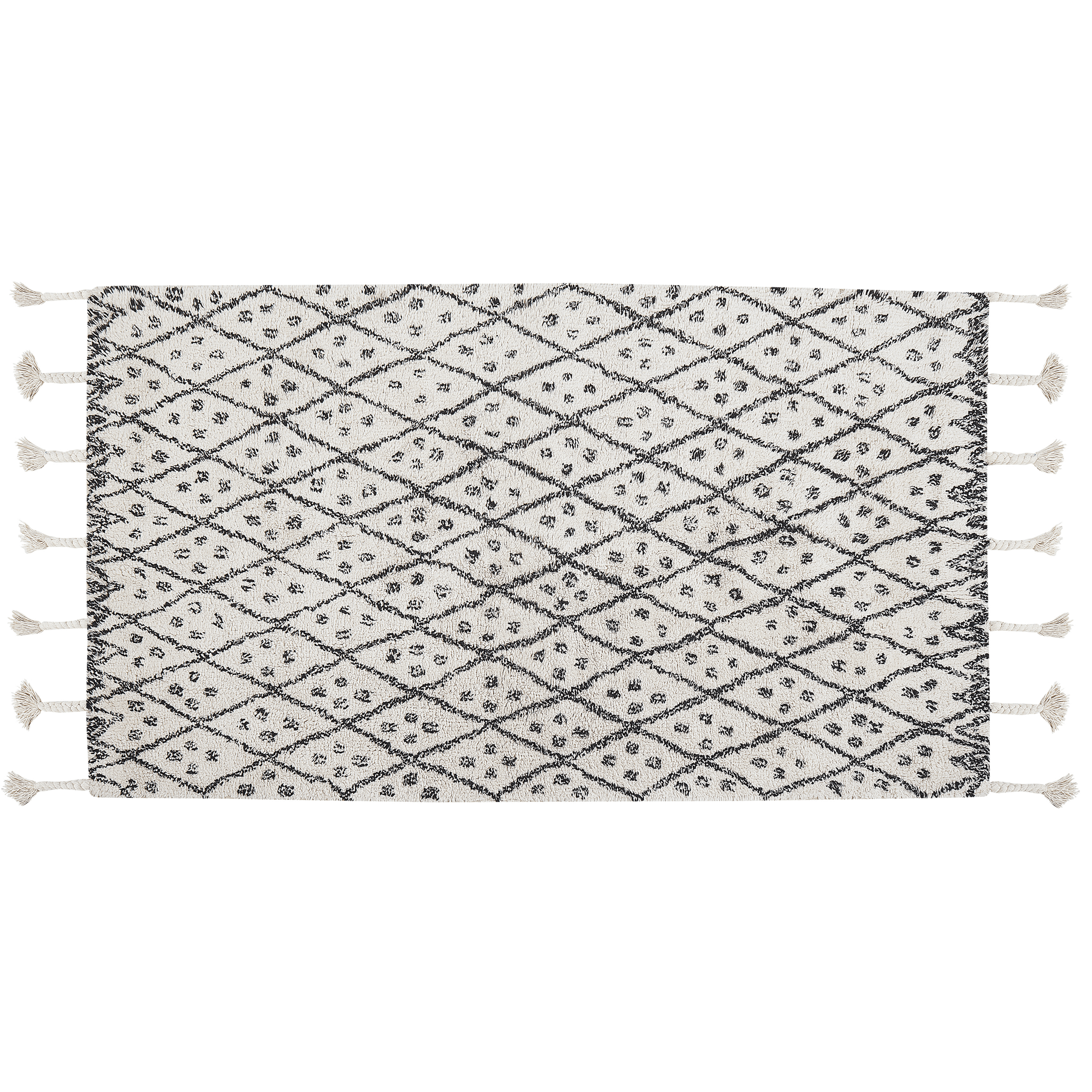 Matto AGADIR Luonnonvalkoinen 80 x 150 cm puuvilla