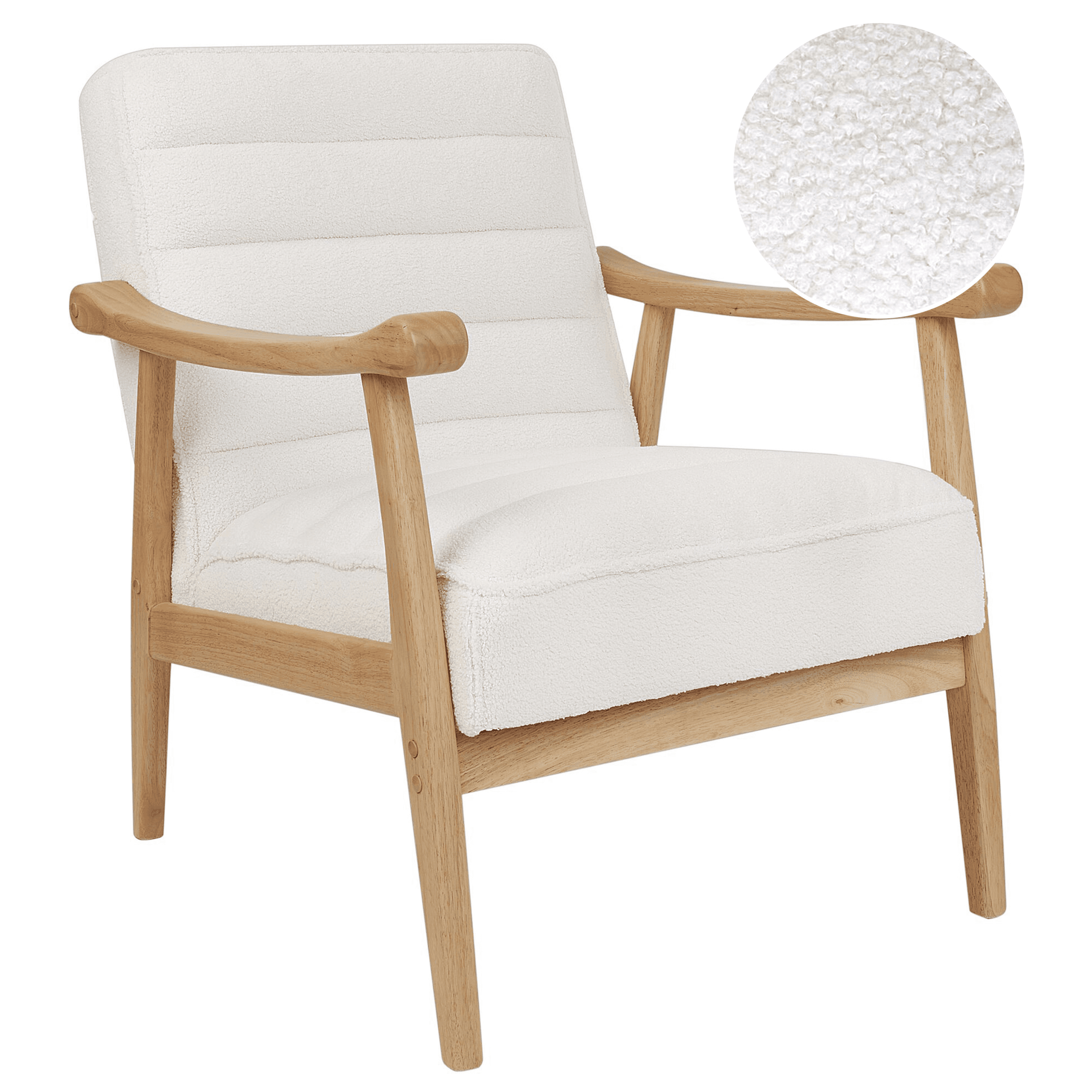 Nojatuoli LEKNES buklee Luonnonvalkoinen – Beliani