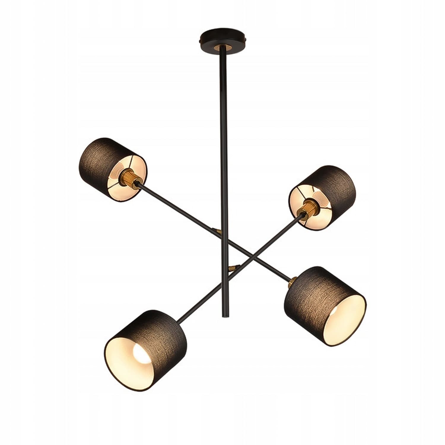 NETTLIFE musta, metallinen, riippuvalaisin, E14 max. 25W, halkaisija, 85cm, 4 lamppua, lampunvarjostin, olohuoneen, ruokailuhuoneen, lamppu Vintage – Nettlife