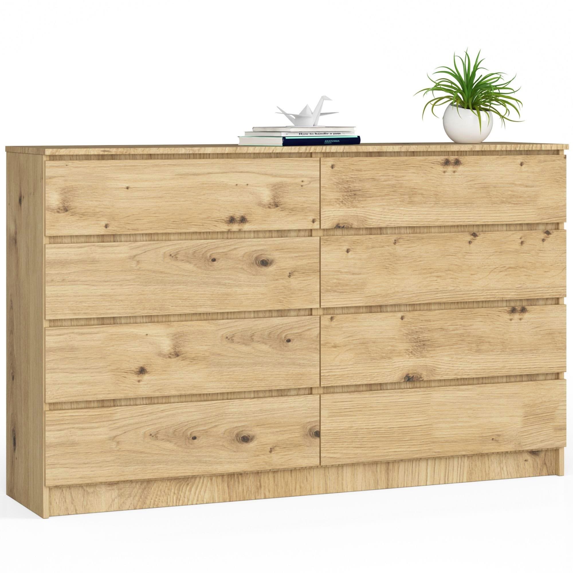 Akord Lipasto 8 laatikkoa Käsintehty Tammi 160x40x99 – Akord