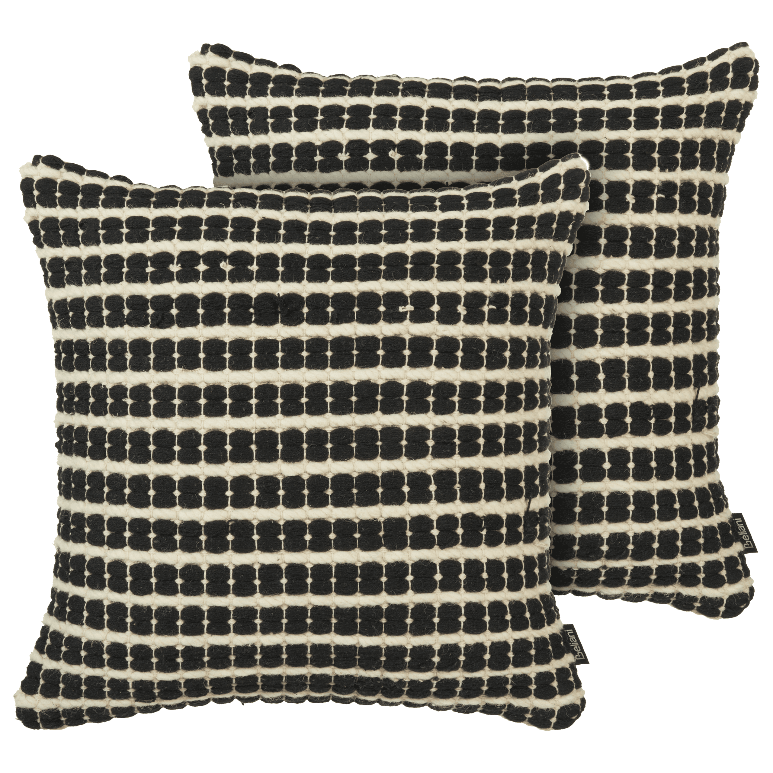 Koristetyynysetti 2 kpl YONCALI puuvilla 45 x 45 cm Musta Ruutukuvio – Beliani