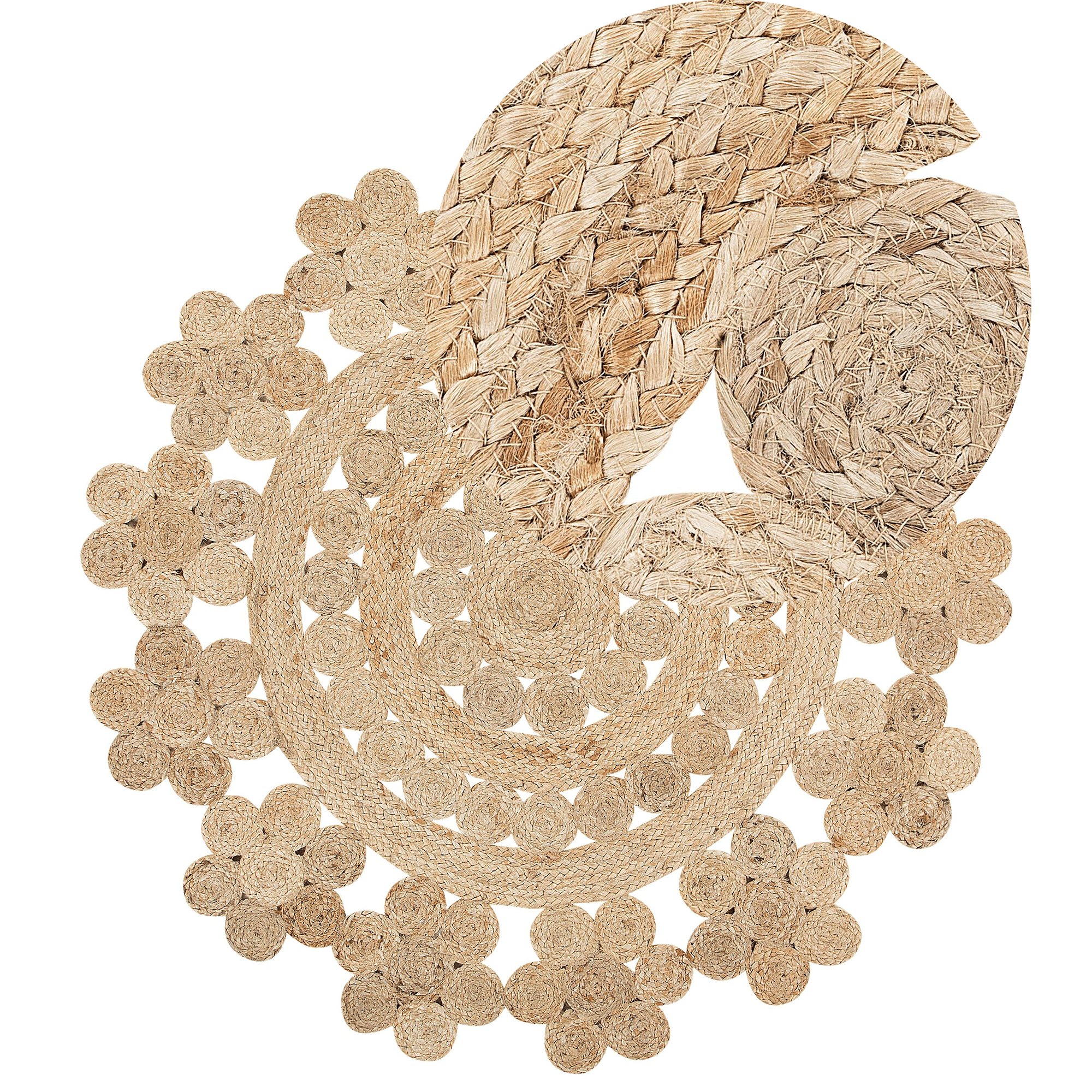 Matto BIRECIK Beige ø 120 cm juutti