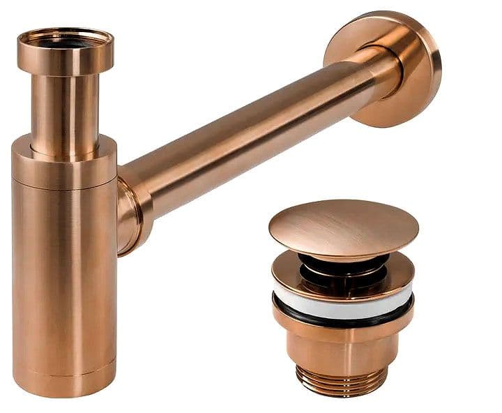 REA pesualtaan vesilukko Click-clack 33,5 harjattu kupari, 33,5X7X21CM – Rea