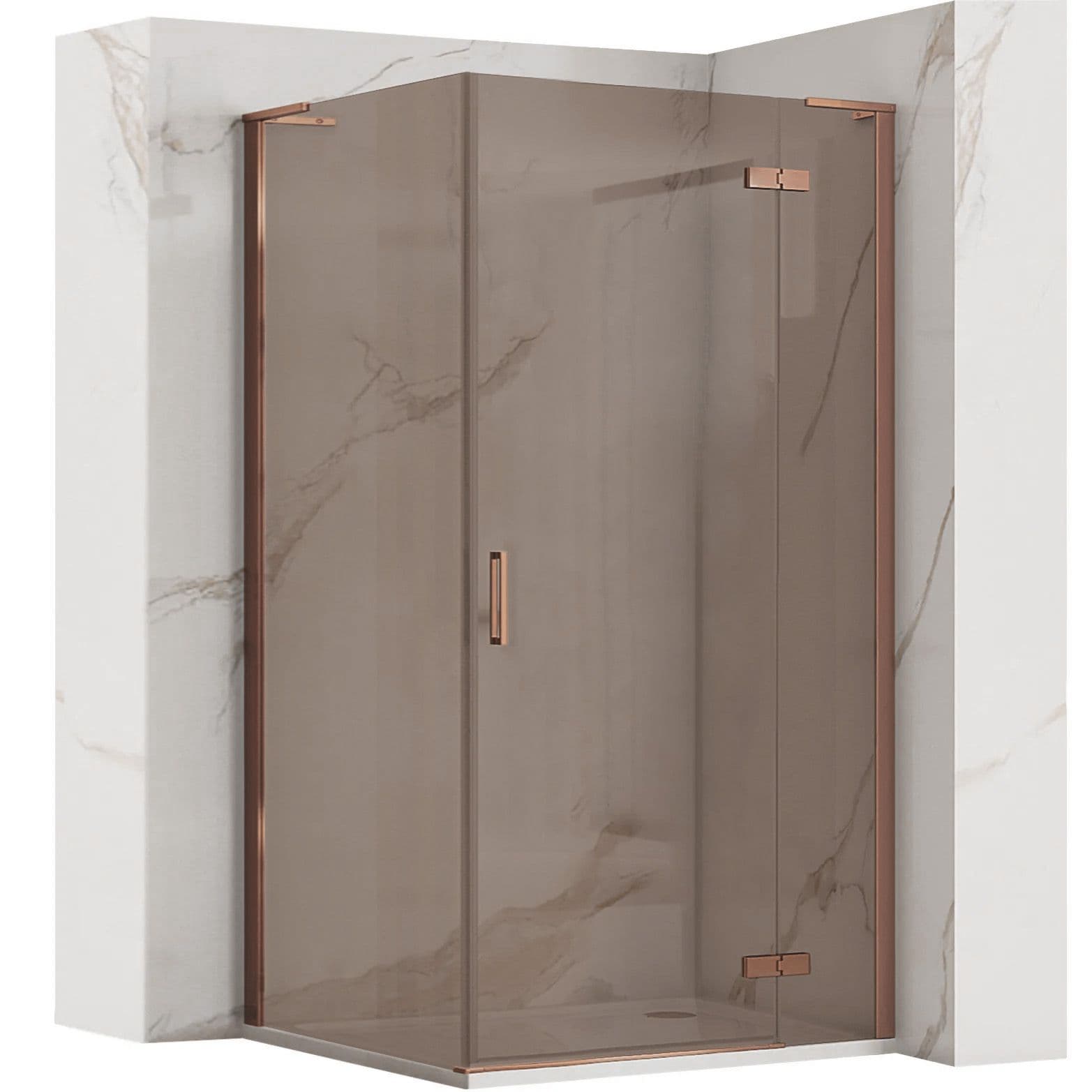 REA Suihkukaappi Hugo 100x90 harjattu kupari, 100X90X200,5CM