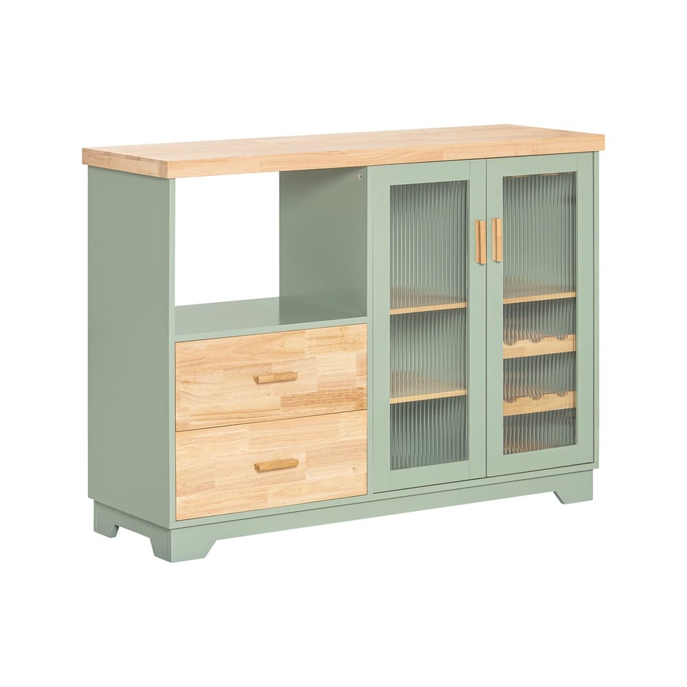 SoBuy Mikroaaltouunikaappi ekologisesta lasiovesta 120x40x90 cm harmaa FSB81-GR