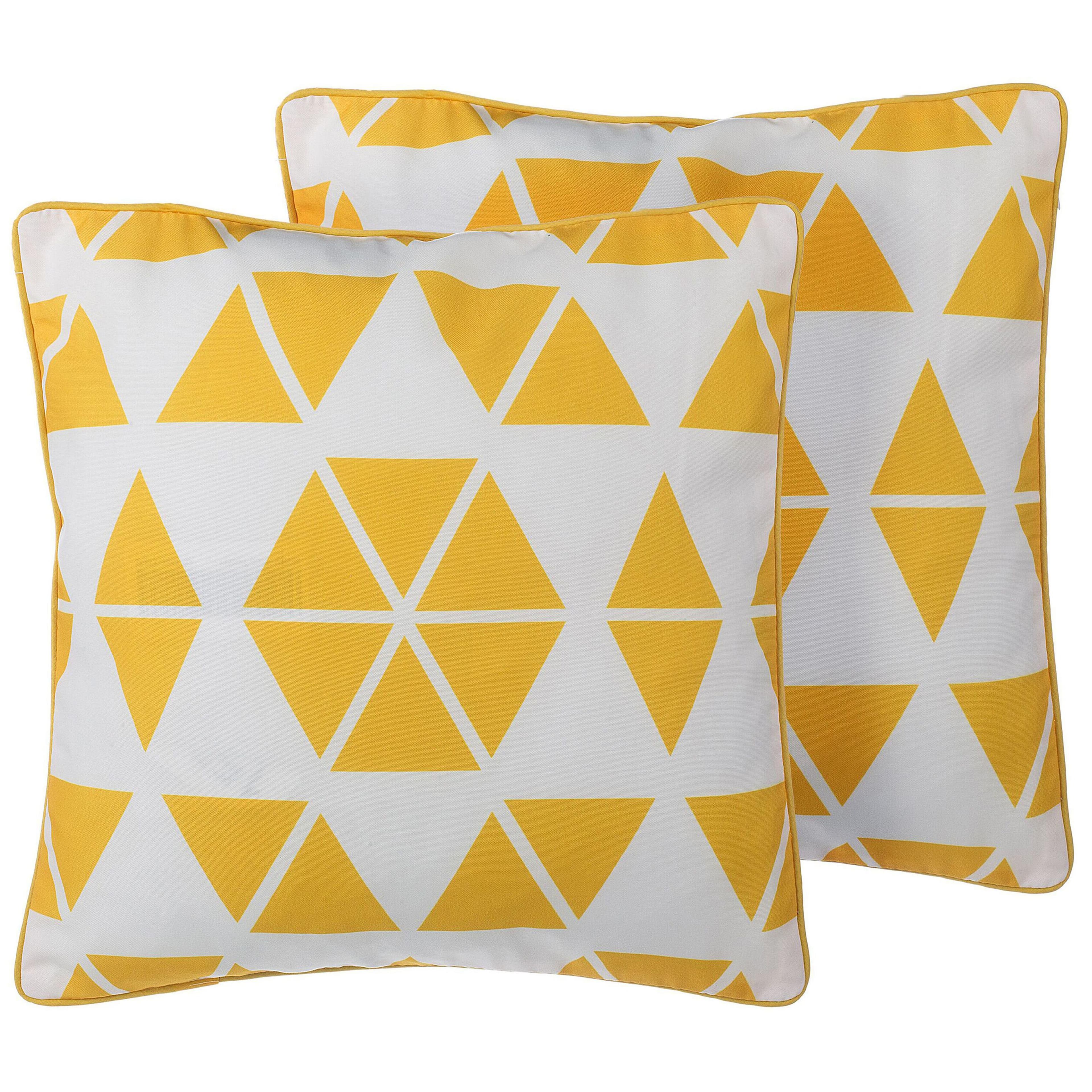 Koristetyynysetti 2 kpl PANSY 45 x 45 cm Keltainen Geometrinen kuvio