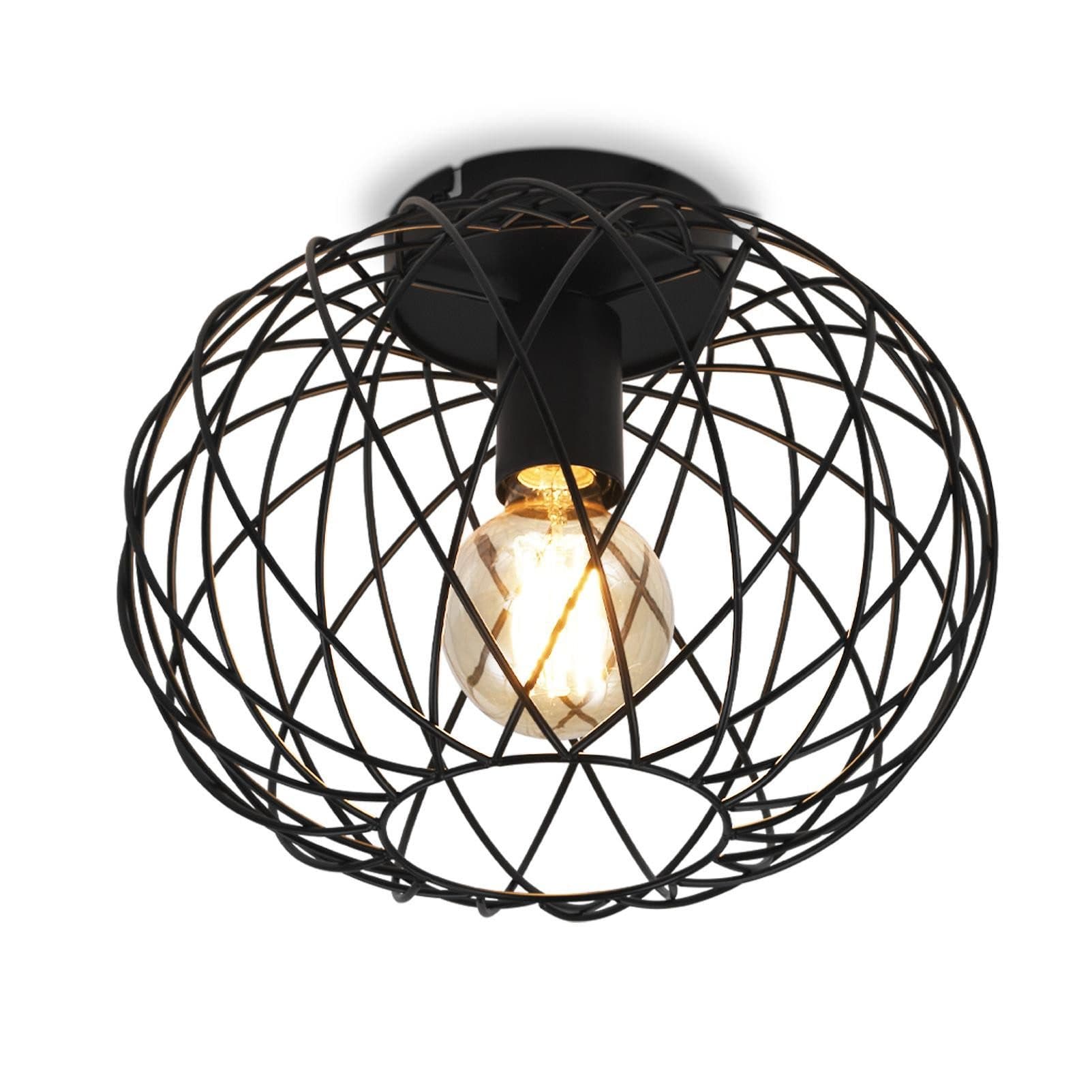 NETTLIFE E27 musta vintage metallivalaisin 30cm 40W teollisuustyylin kattolamppu olohuoneeseen makuuhuoneeseen tai keittiöön – Nettlife