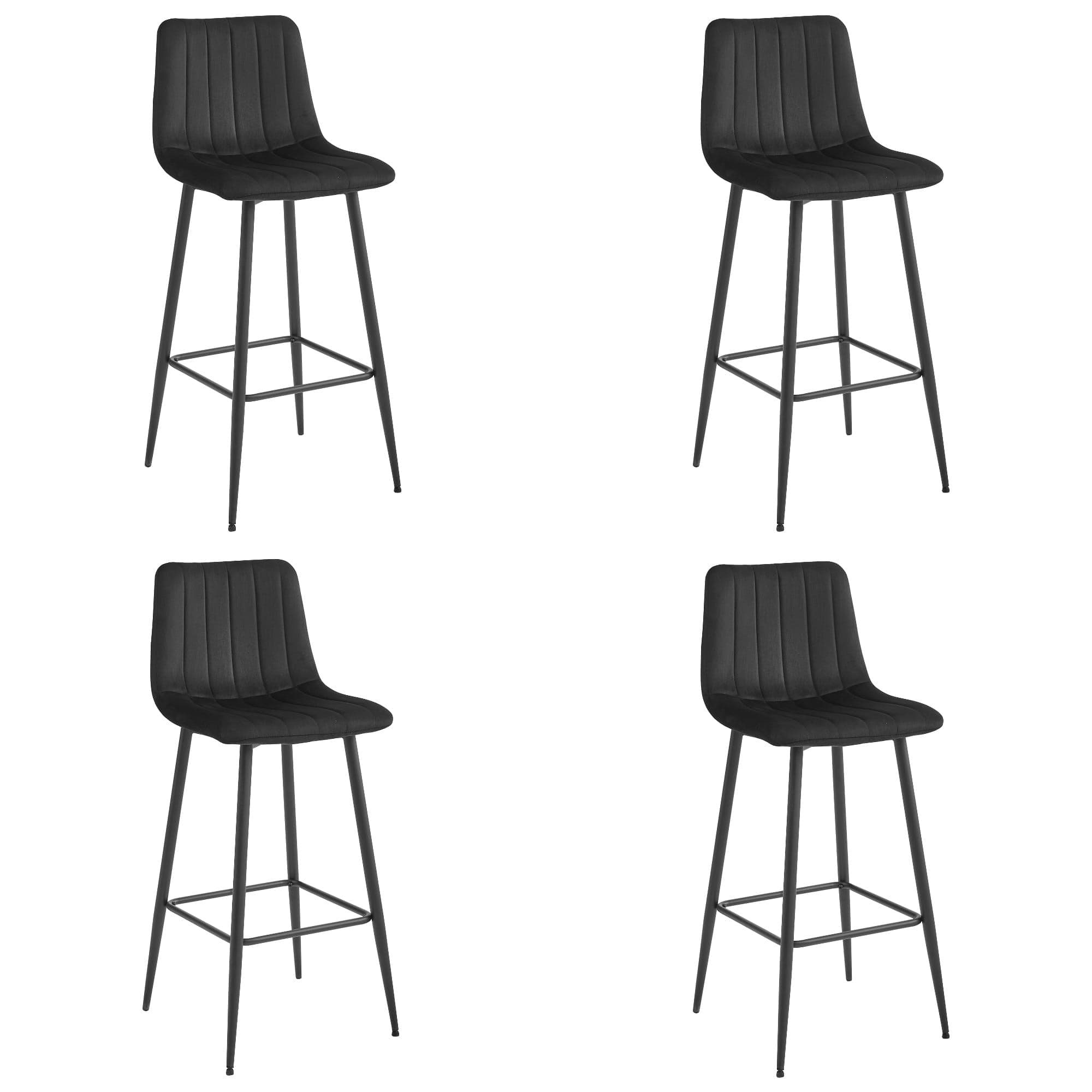 POZZA-jakkara - musta sametti / mustat jalat x 4 – INNE