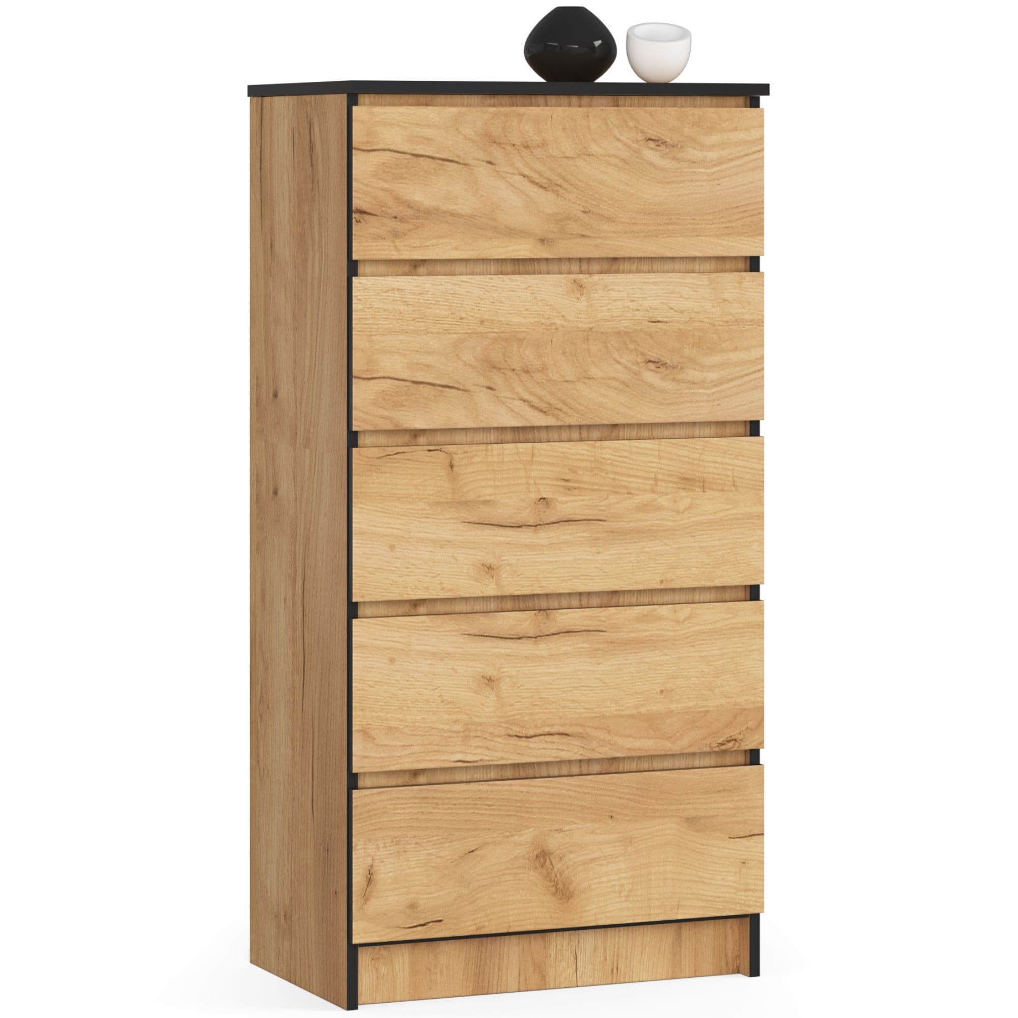 Akord Lipasto 5 Laatikoa Craft-tammi 60x40x121 – Akord
