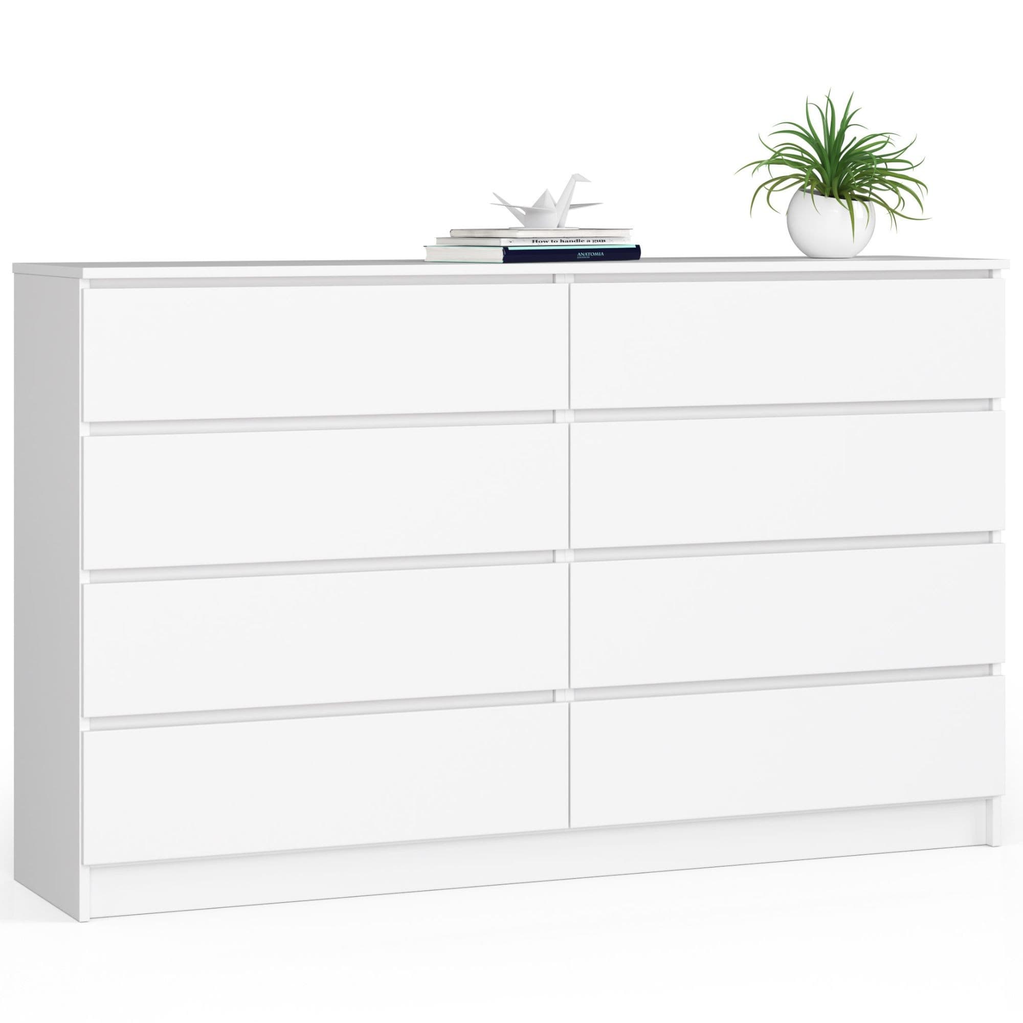 Akord Lipasto 8 laatikkoa Valkoinen 160x40x99 – Akord
