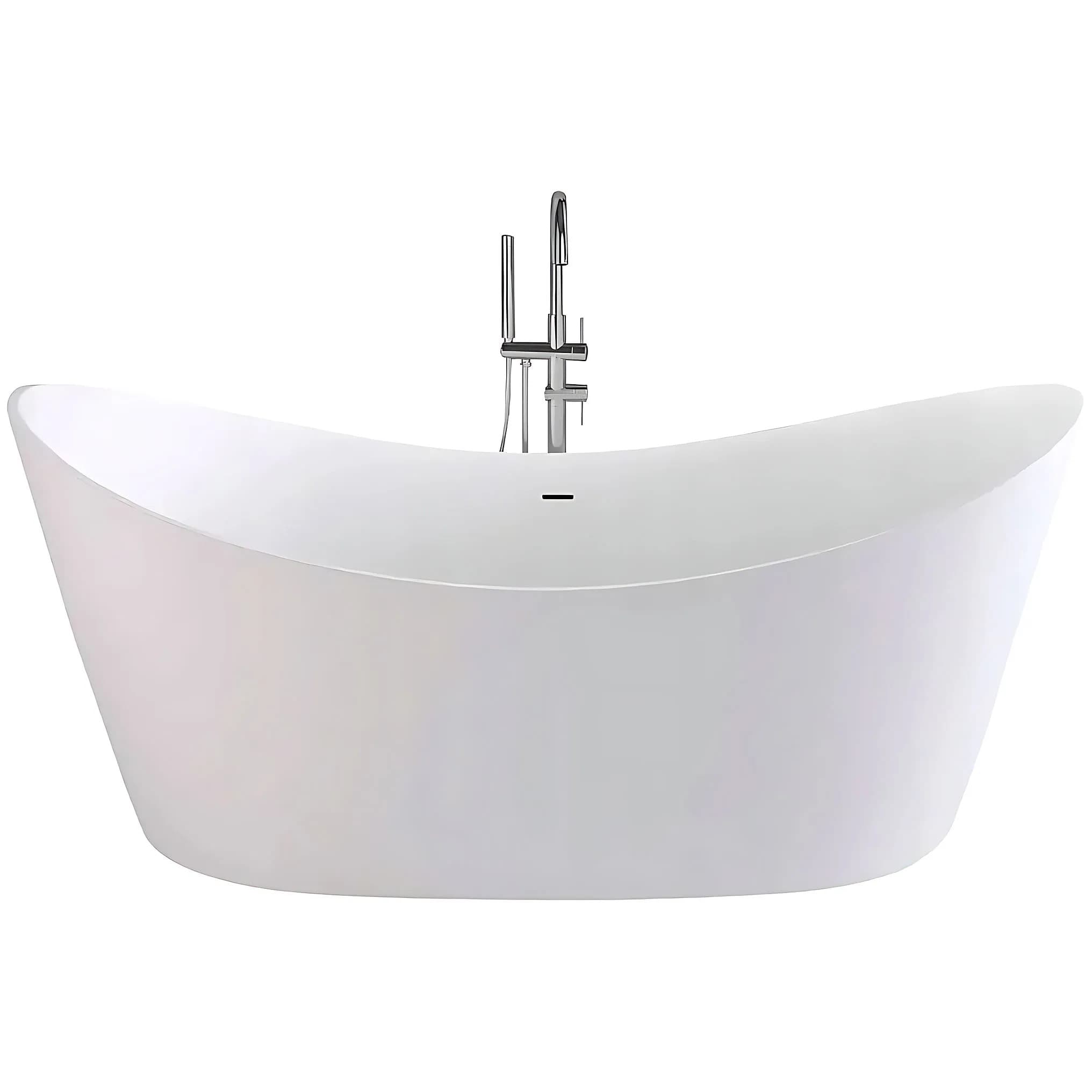 REA Vapaasti Seisova Kylpyamme Ferrano 150 Cm Krominen Kylpyammeen Tulppa Valkoinen, 150X74X73Cm – Rea