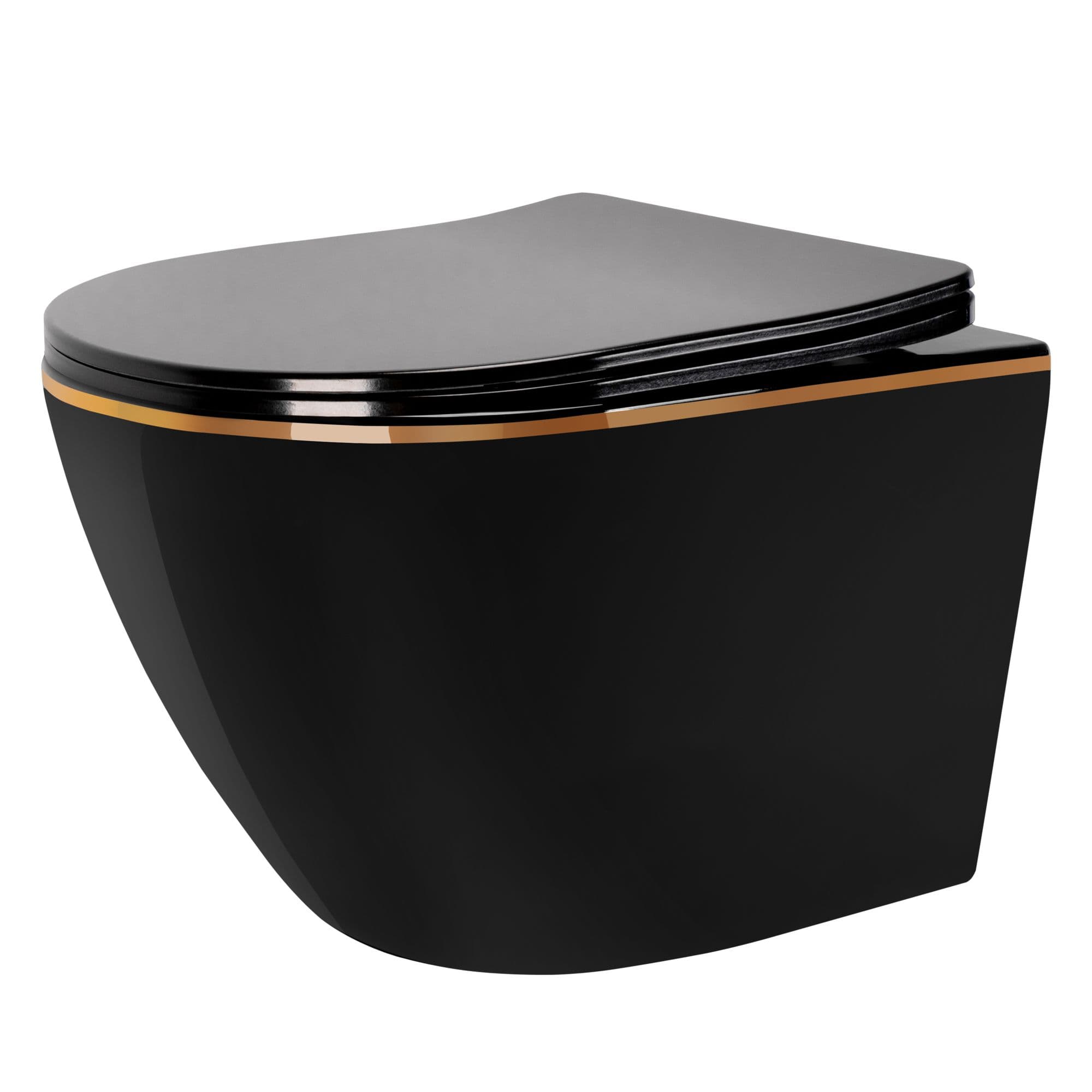 REA Seinä-WC CARLO MINI RIMLES DUR/FLAT/ZM mustakulta, 49X37X33CM
