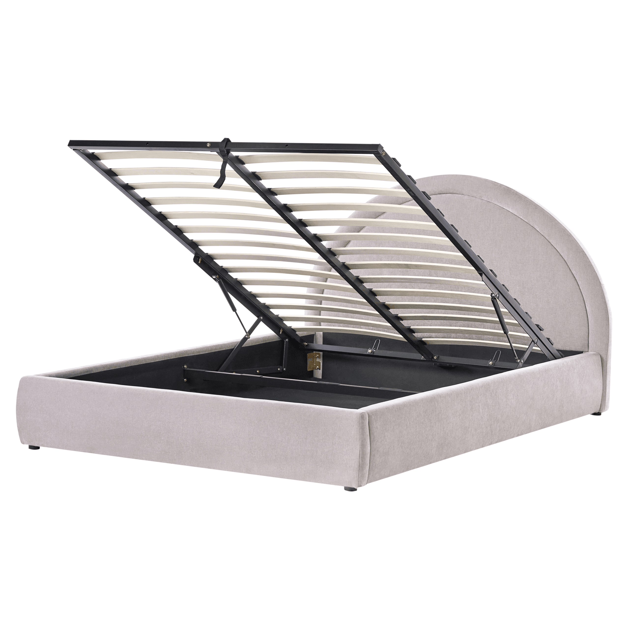 Sänky säilytystilalla kangas MOUZON 160 x 200 cm Beige