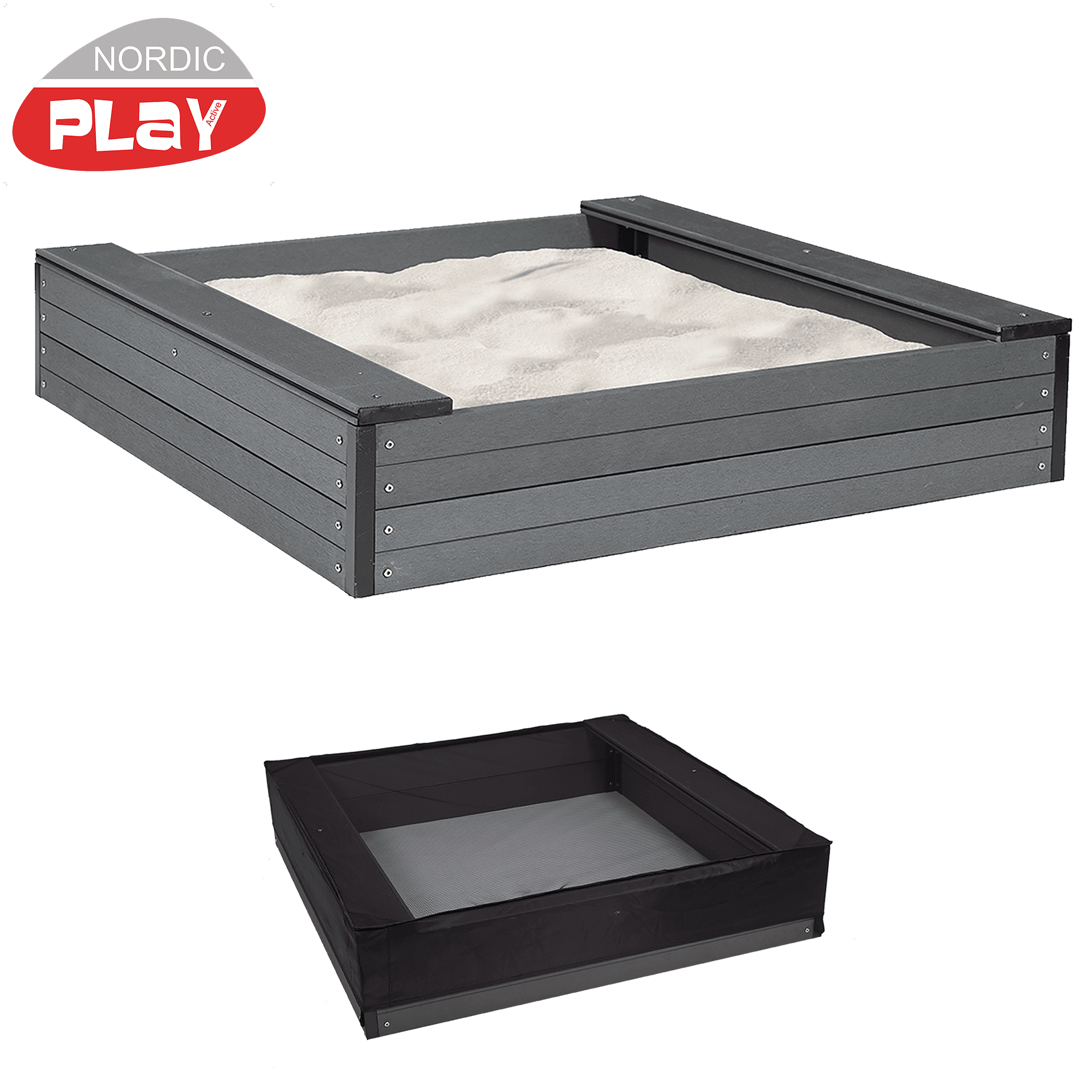 Hiekkalaatikko, komposiitti, 24 x 120 x 120 cm NORDIC PLAY – Nordic Play