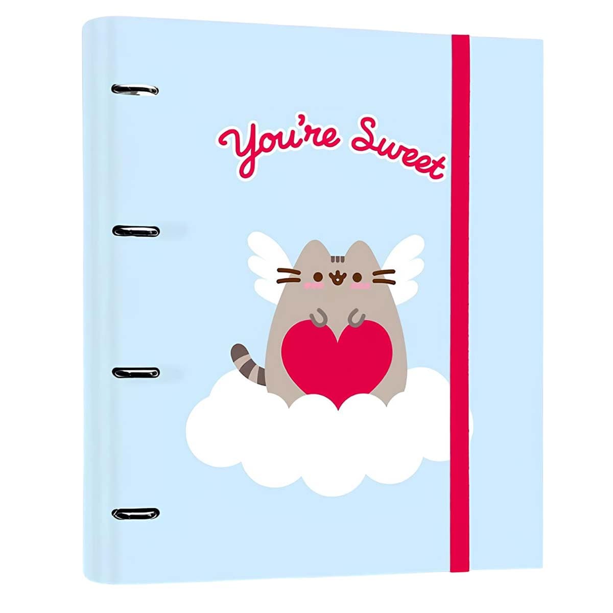 A4-kansio 4 renkaalla Purrfect Love -kokoelmasta, jossa on sulkumoottori