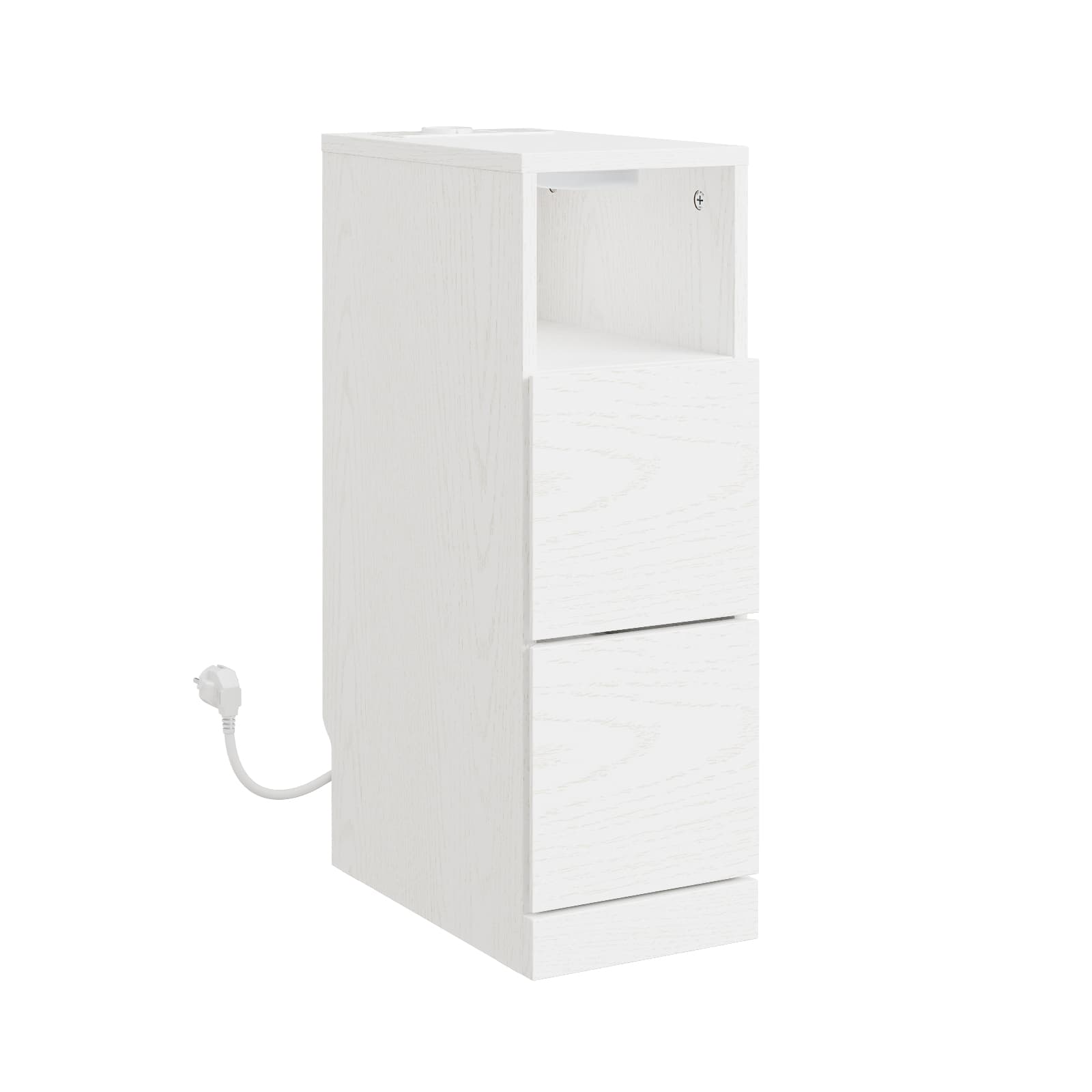 Sivupöytä LED-valolla ja pistorasialla kerma-valkoinen 35.0x20.0x60.0 cm FBT149-E-WG – SoBuy