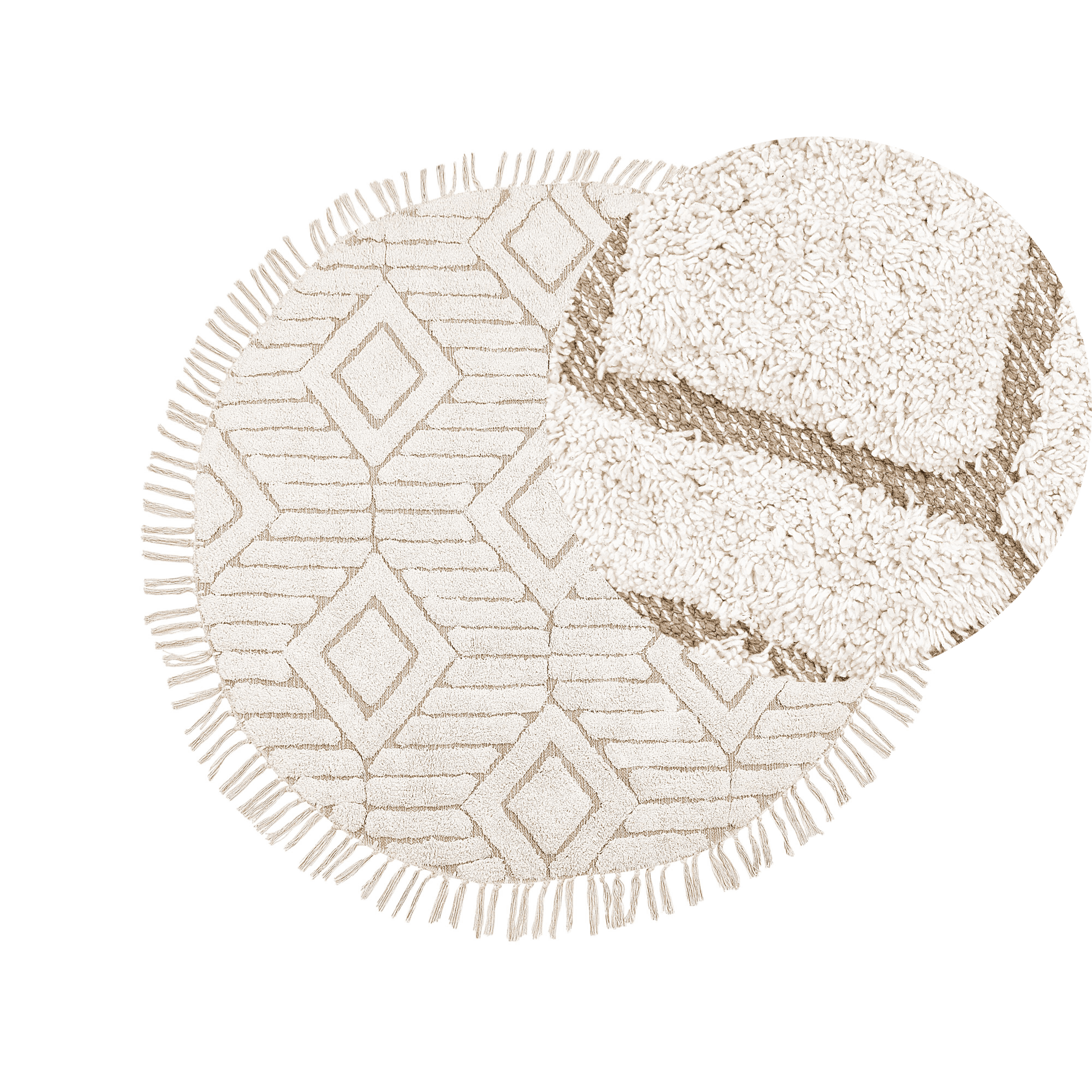 Matto HORASAN Vaaleanbeige ø 140 cm puuvilla