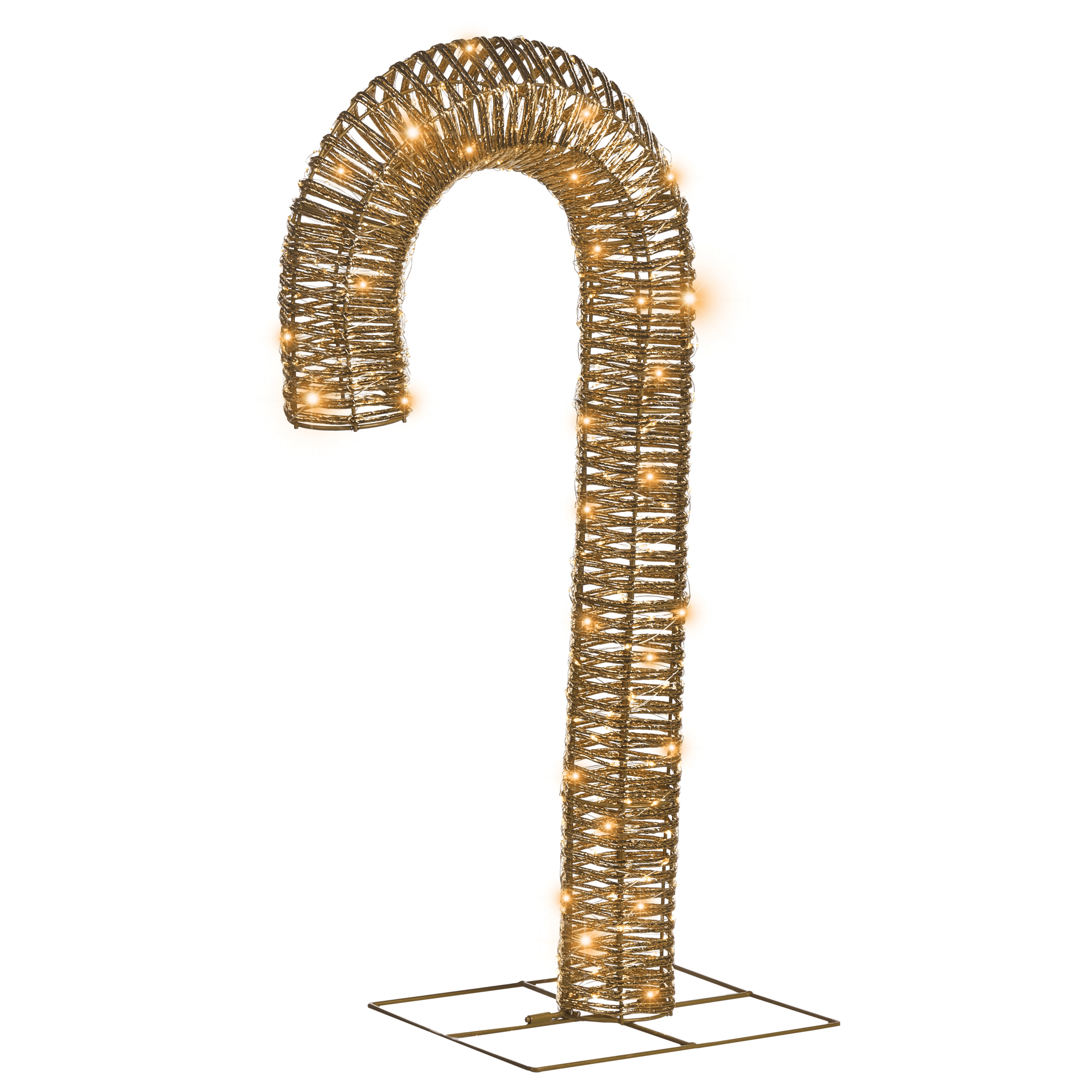 Ulkokoriste LED-valo HOLMAVIK Karkkikeppi 74 cm Kulta – Beliani