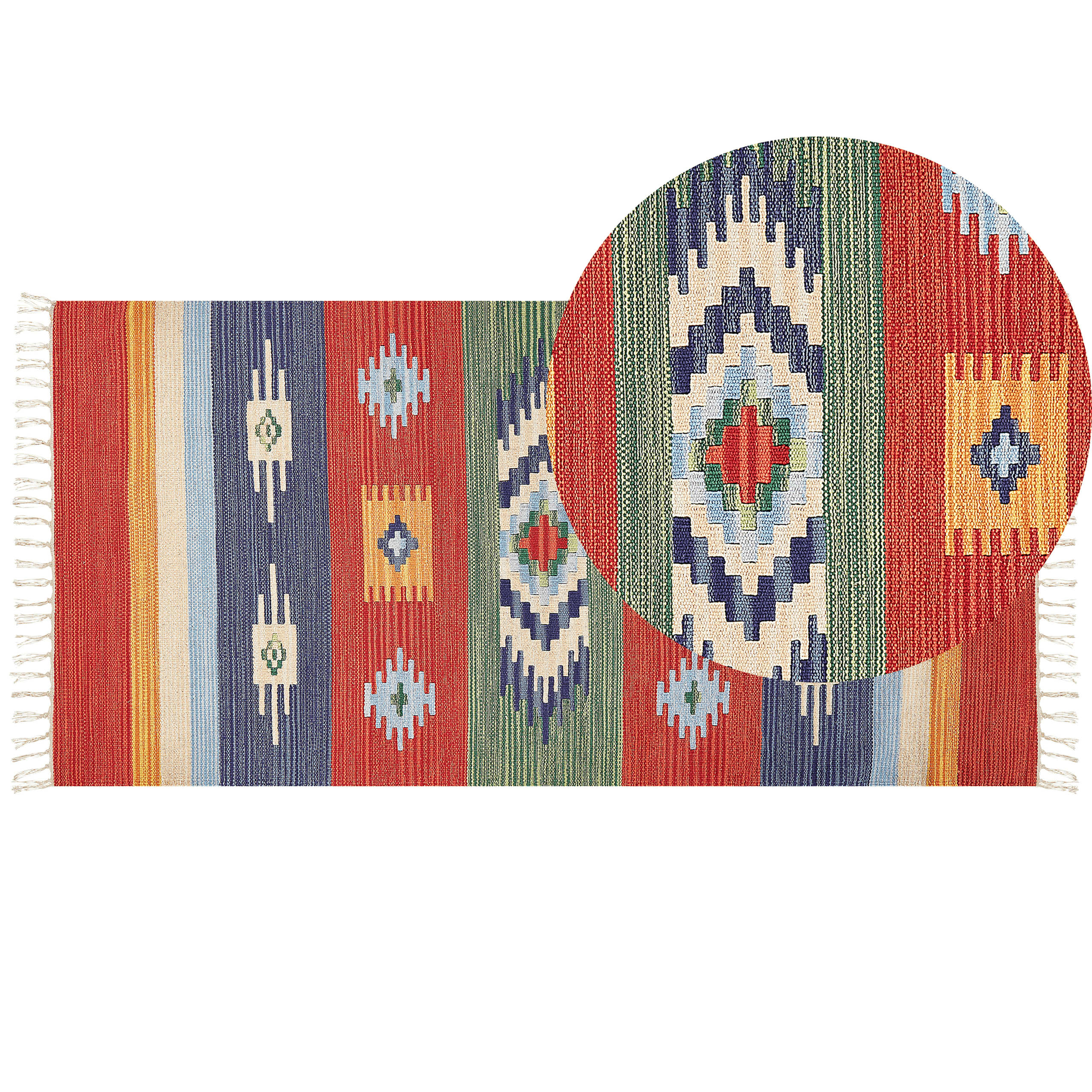 Matto KAMARIS Monivärinen 80 x 150 cm puuvilla Kelim-matto