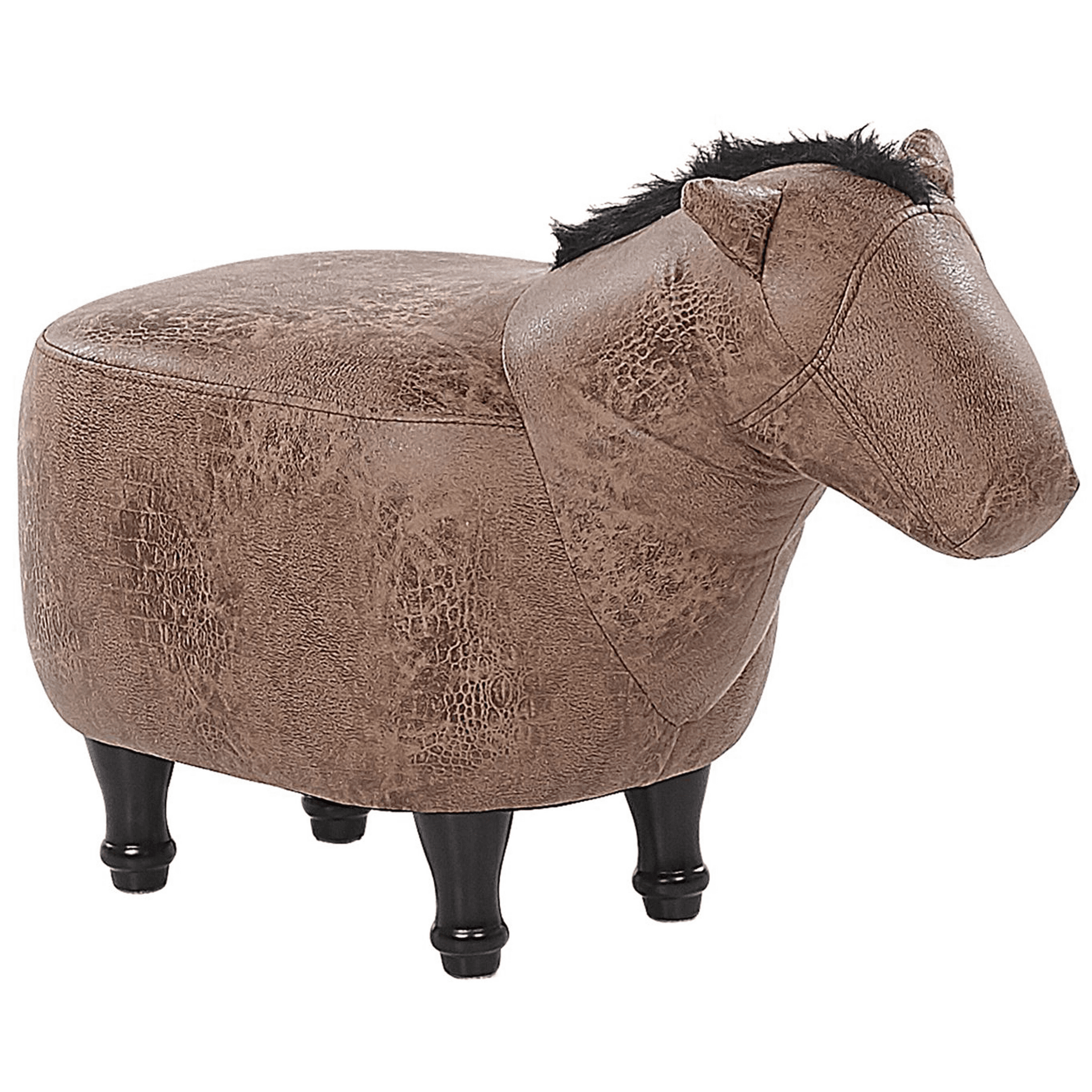 Eläinjakkara HORSE keinonahka Vaaleanruskea – Beliani