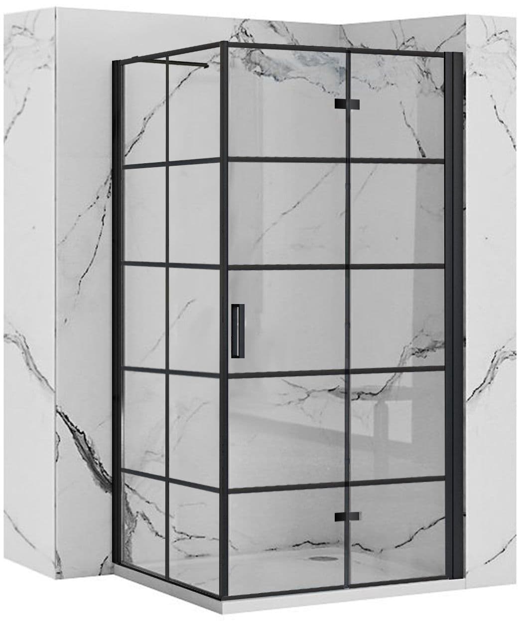 REA Suihkukaappi MOLIER 100X90 musta, 100X90X190CM
