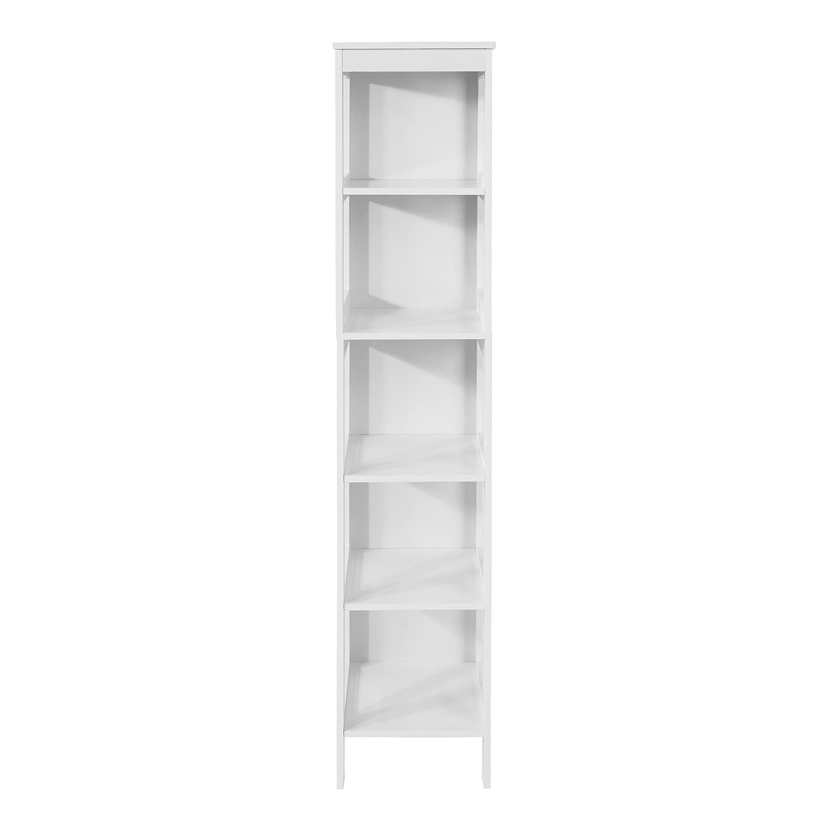 SoBuy Puukuitulevy kulmahylly 5 hyllyllä BZR14-W valkoinen