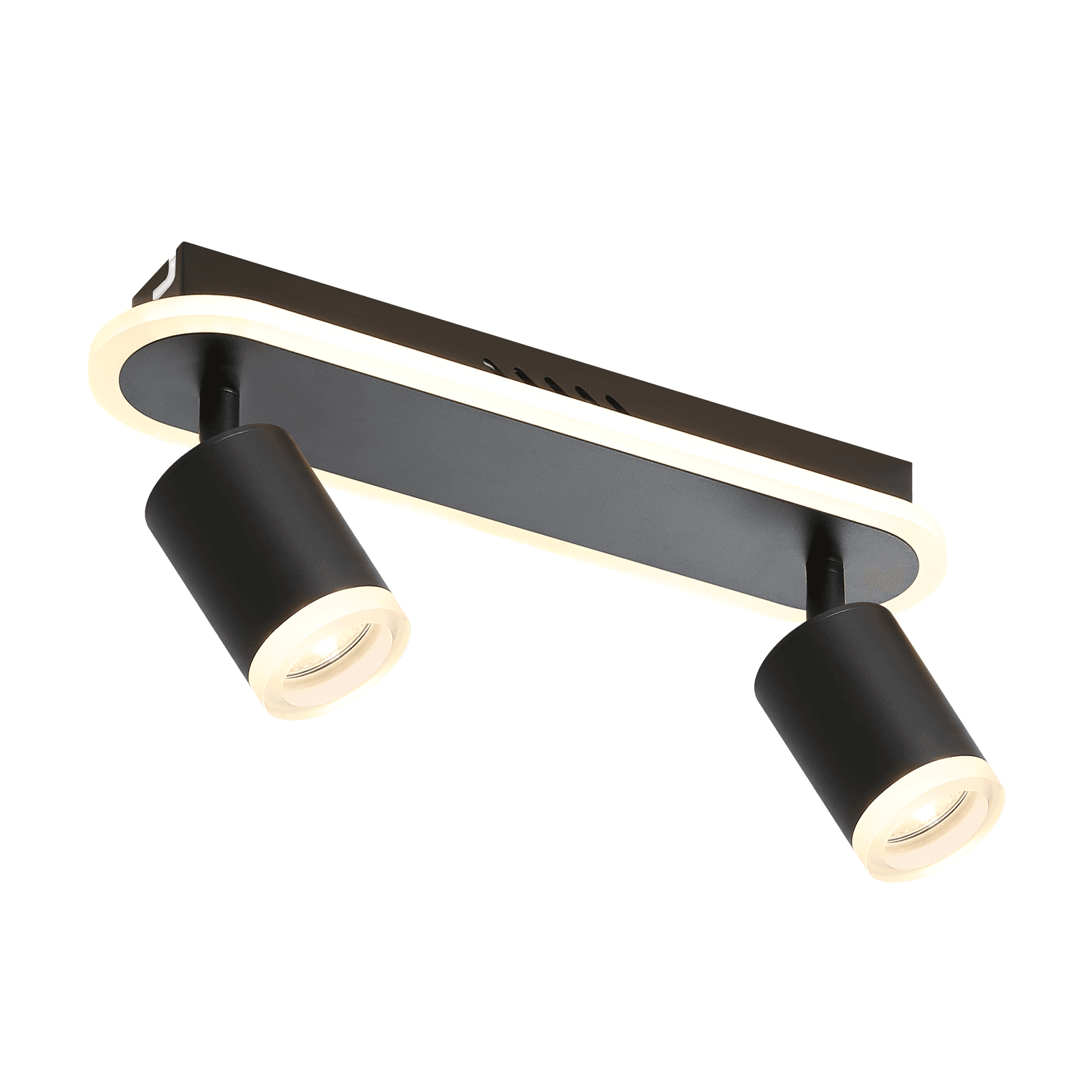 NETTLIFE 2 mustaa GU10 LED - kattospottia metallista, 330° säädettävä, makuuhuoneeseen, eteiseen, ruokailutilaan, keittiöön, olohuoneeseen – Nettlife