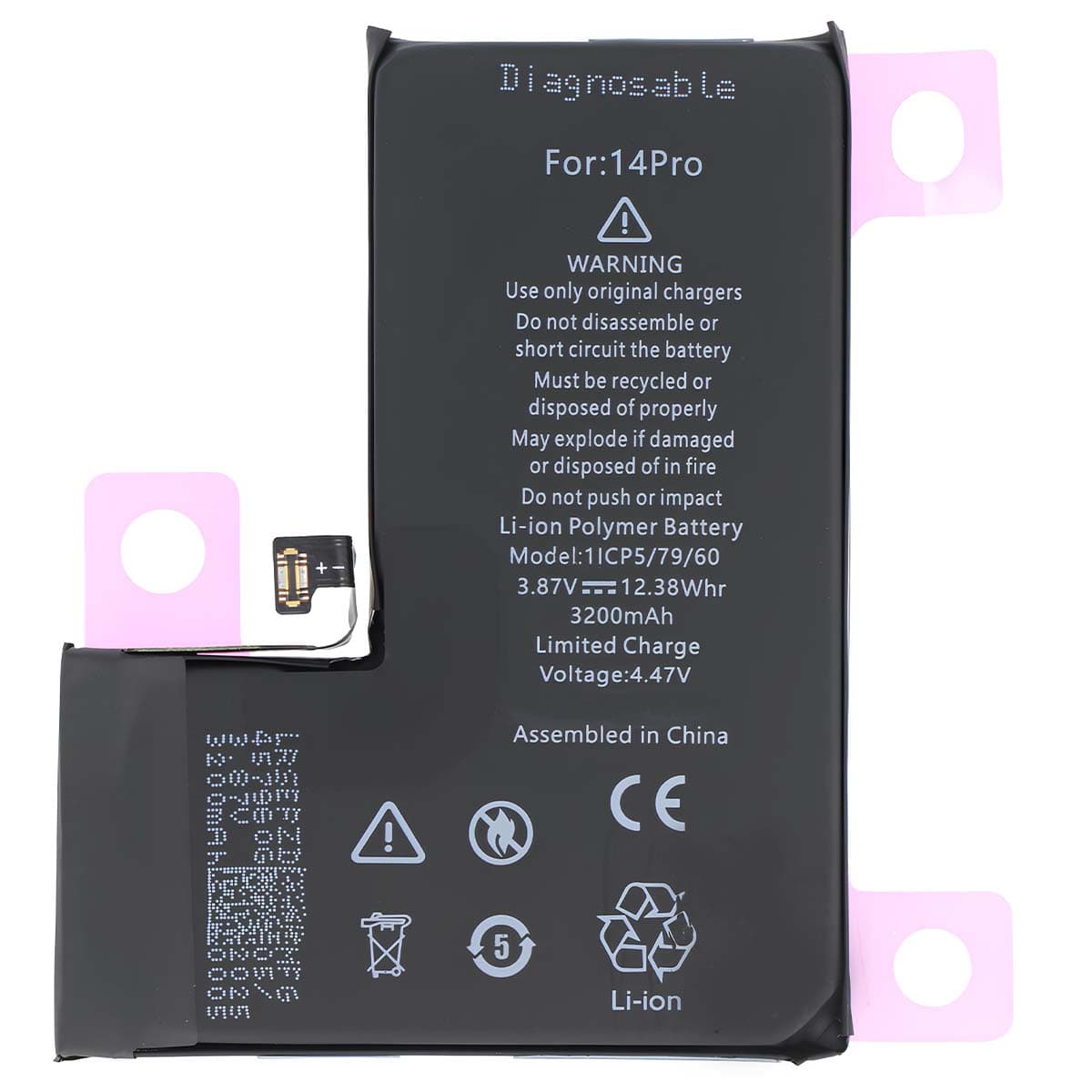 Akku Li-Polymer 3,87V iPhone 14 Pro yhteensopiva A2866 – Avizar