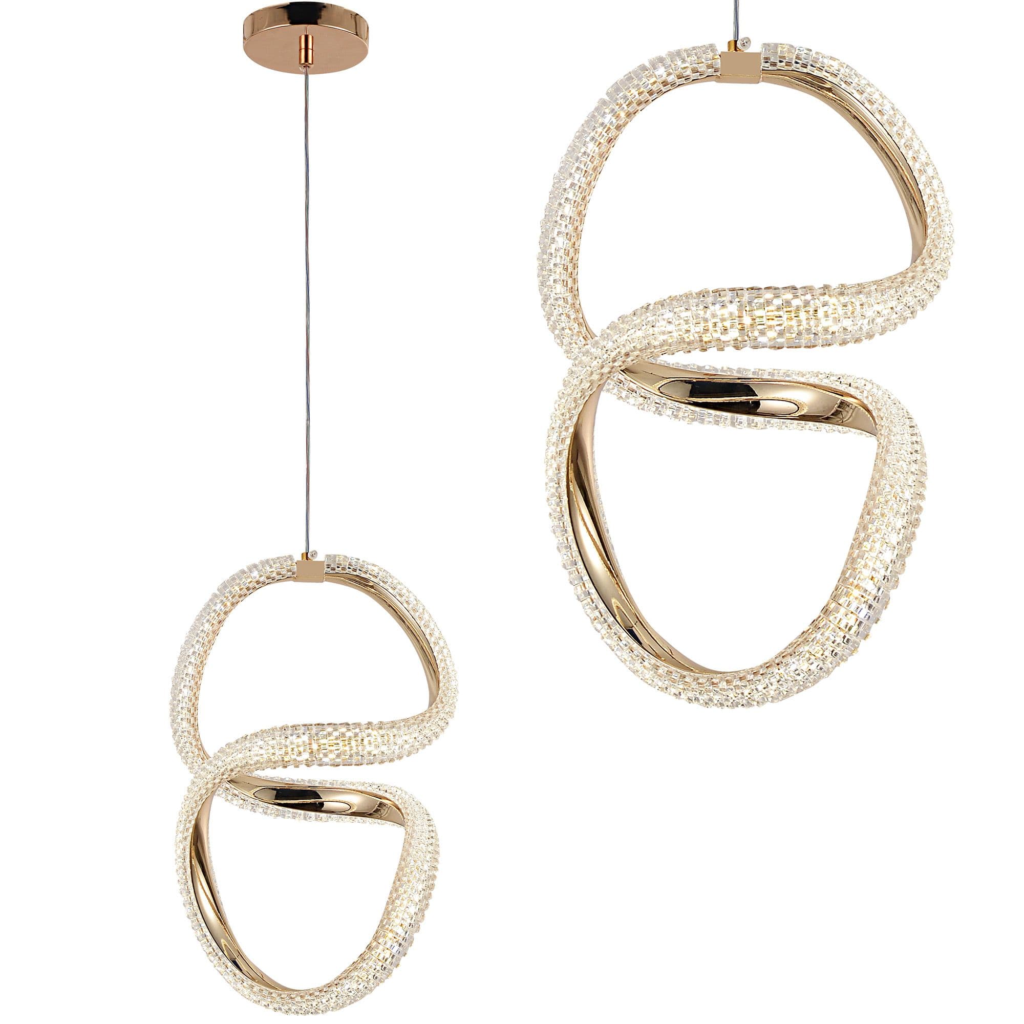 TOOLIGHT riippuva kattovalaisin G069-CP kulta, 125,5x24x33cm – Toolight