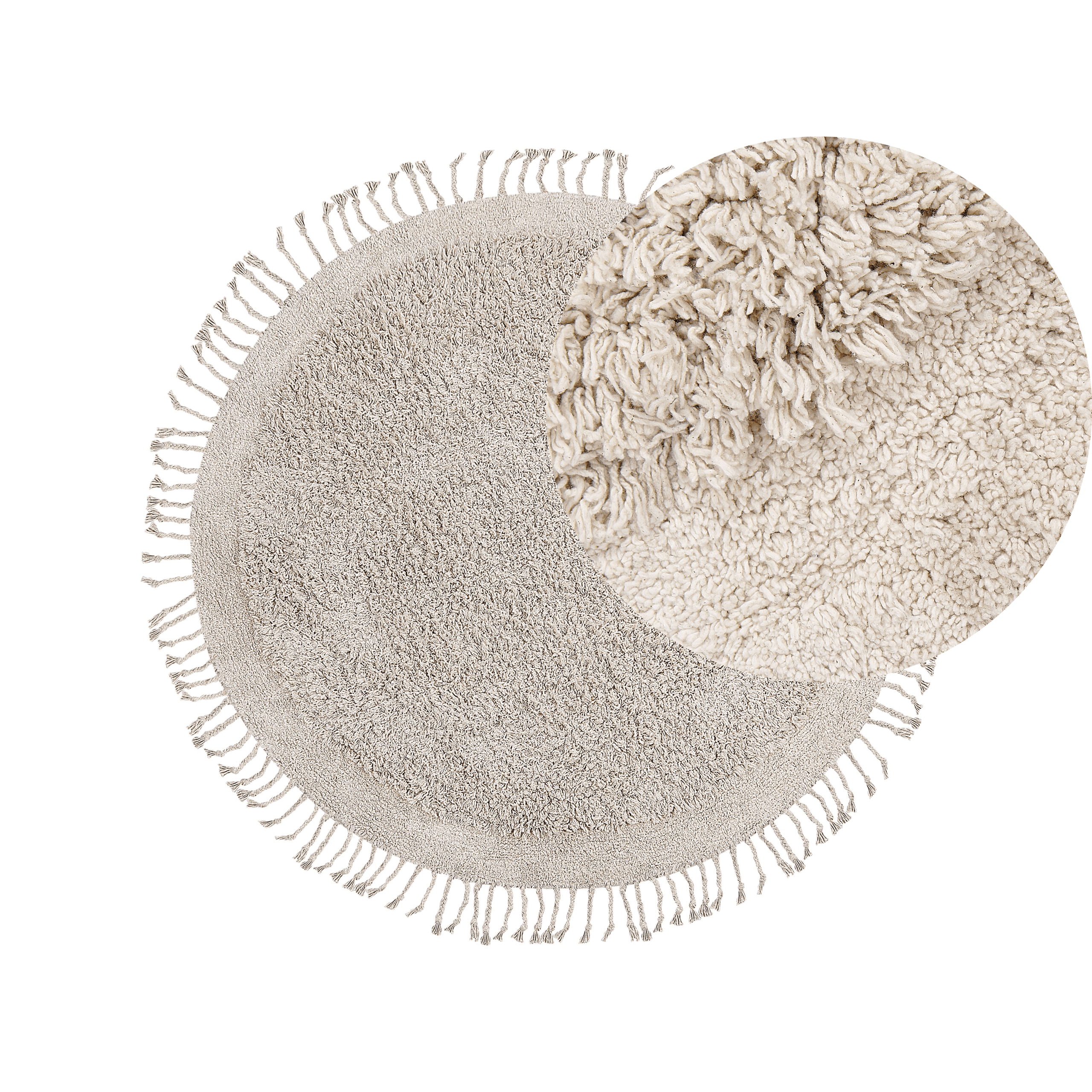 Matto BITLIS Vaaleanbeige ø 140 cm puuvilla