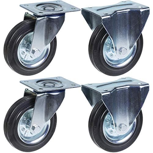 200mm 8 kumirengas, kääntyvä ja kiinteä, vahva 800kg kantavuus, 4 kpl:n sarja. – Parnells