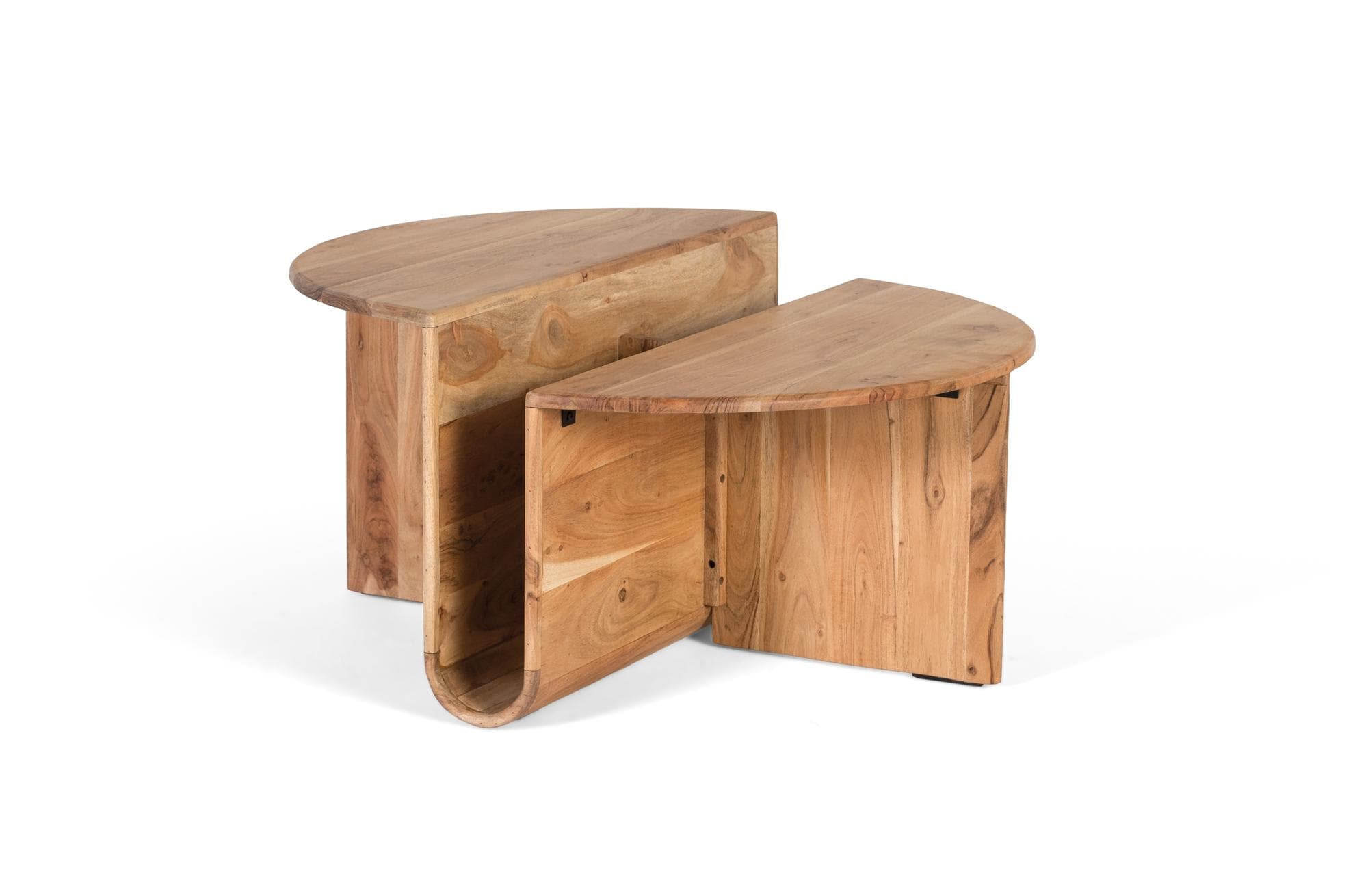 Sohvapöytä akaasiapuusta integroidulla lehtitelineellä – Giner y Colomer