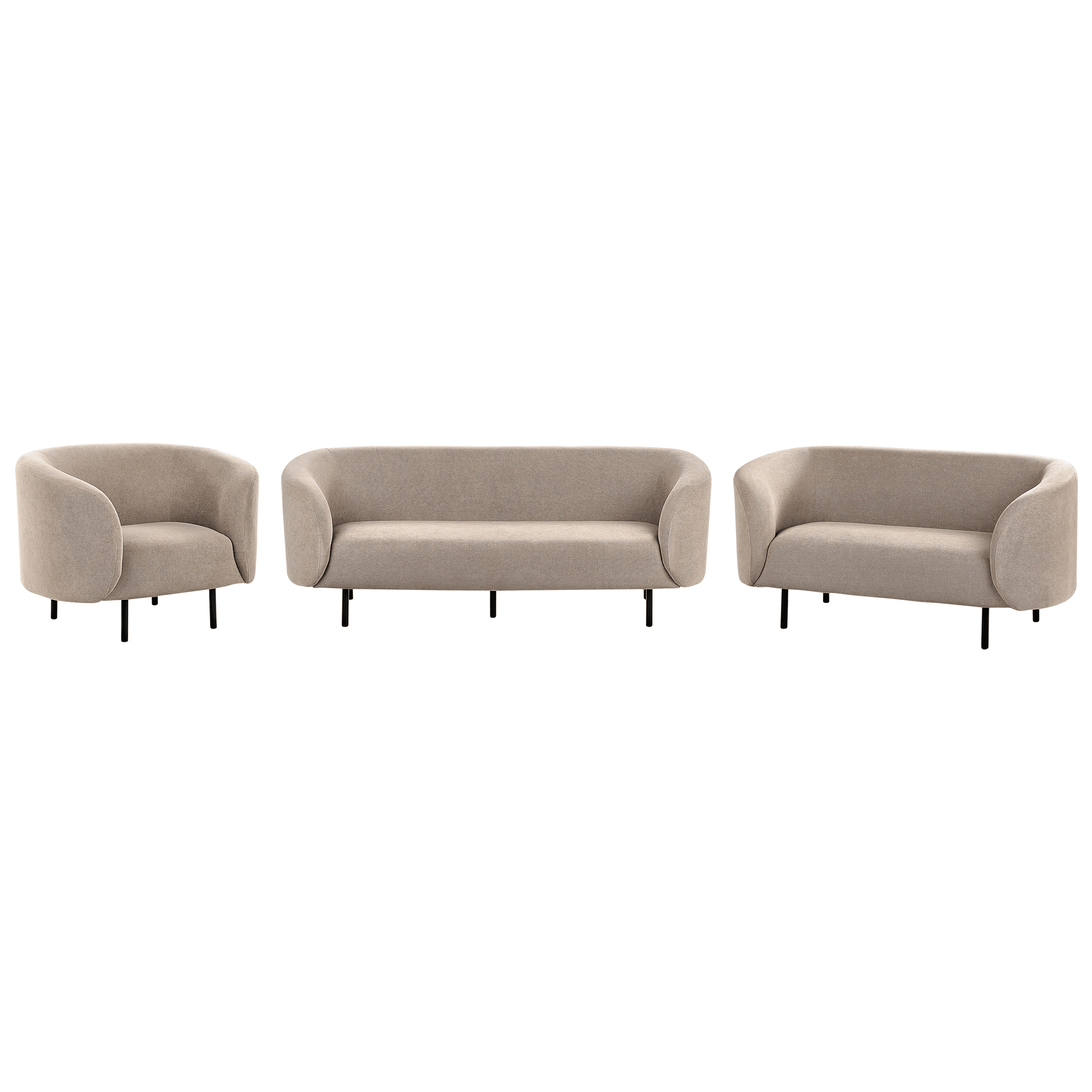 Sohvaryhmä 6-istuttava LOEN kangas Ruskeanharmaa – Beliani