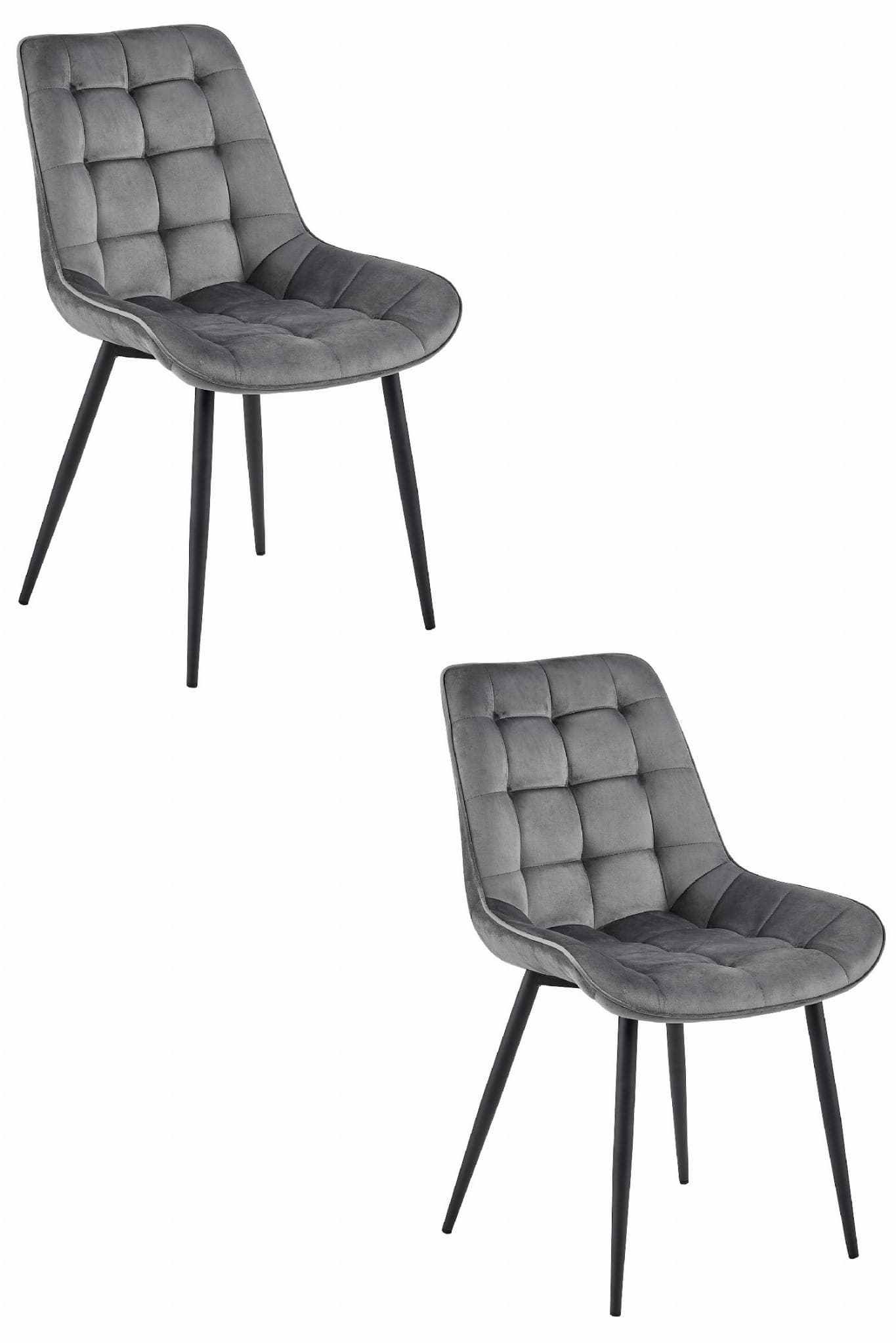 BERA-tuoli, tummanharmaa sametti, mustat jalat (2 kpl) – Leobert